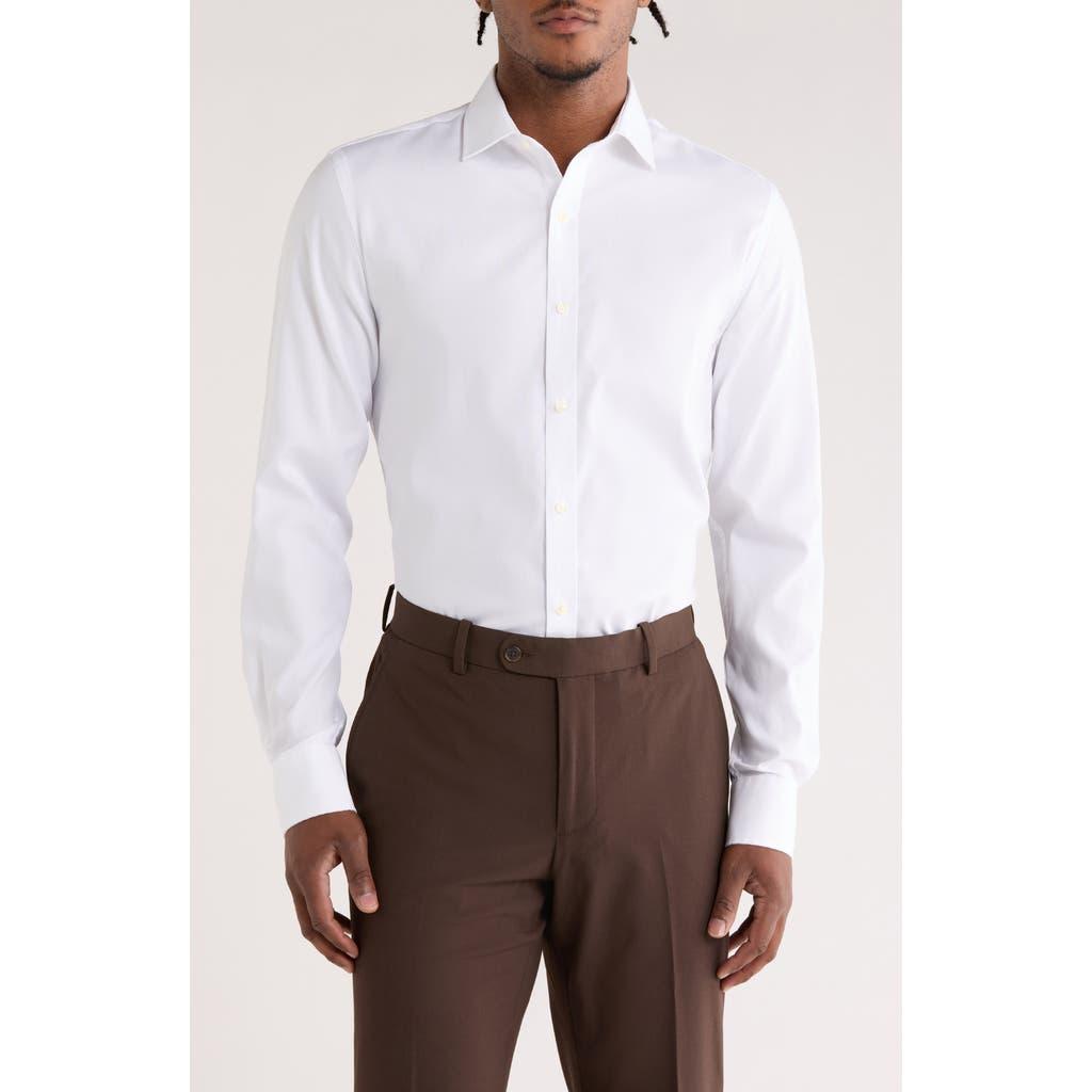 Tommy Hilfiger Slim Fit Non-Iron Cotton Dress Shirt in White for Men | Lyst