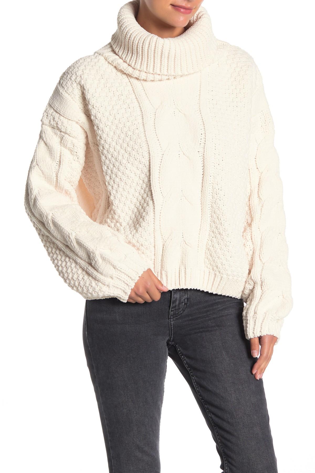 chenille cable knit sweater