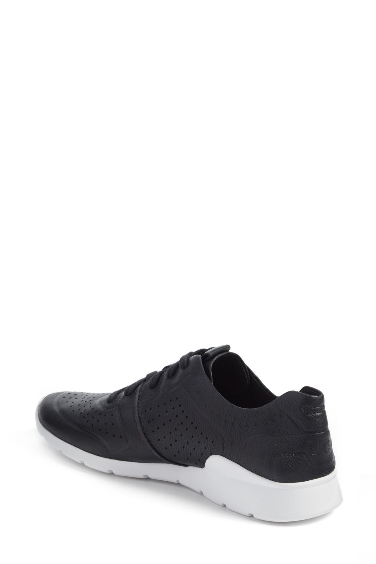 UGG Leather Tye Sneaker in Black | Lyst