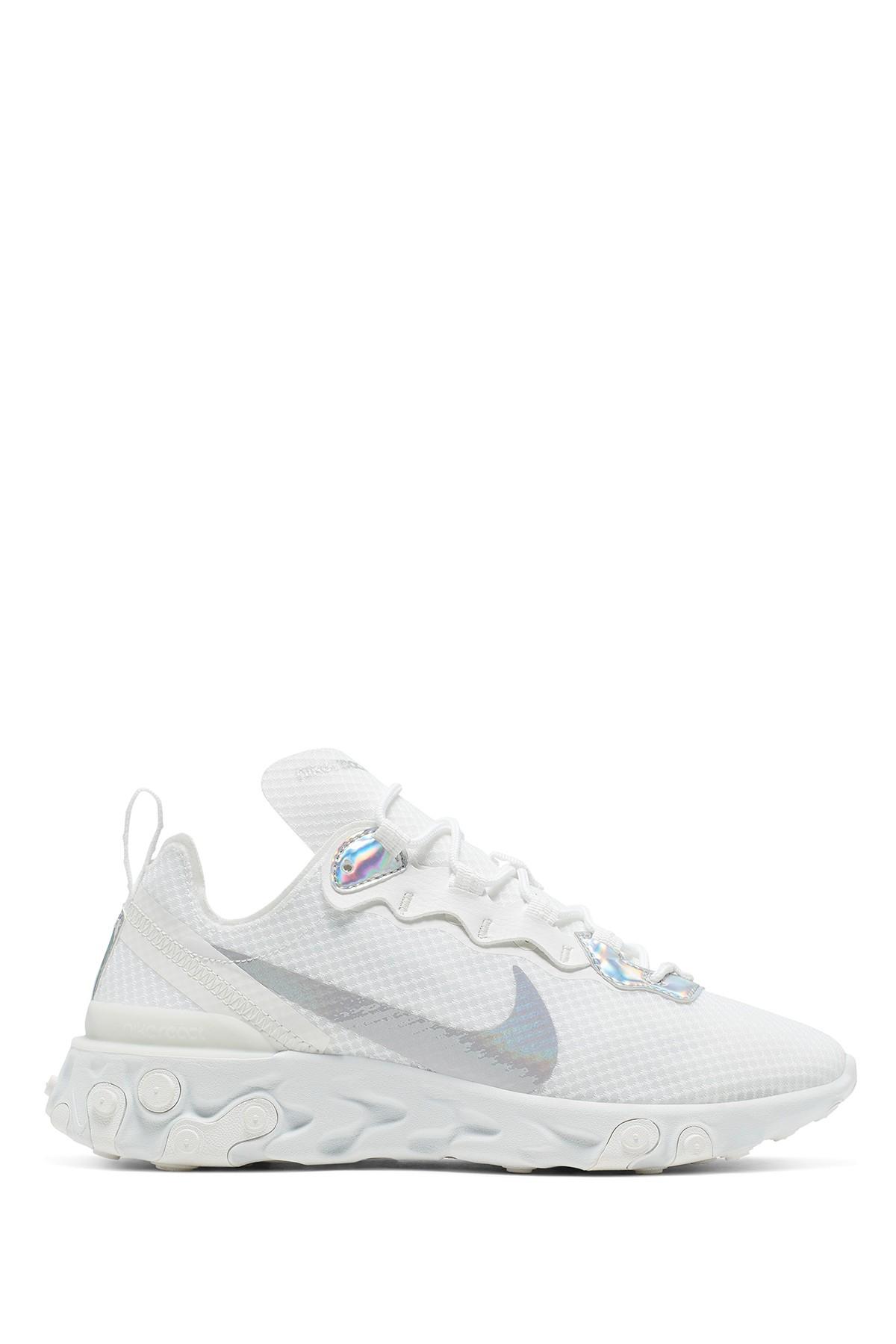 Nike React Element 55 Iridescent Shoe in White | Lyst