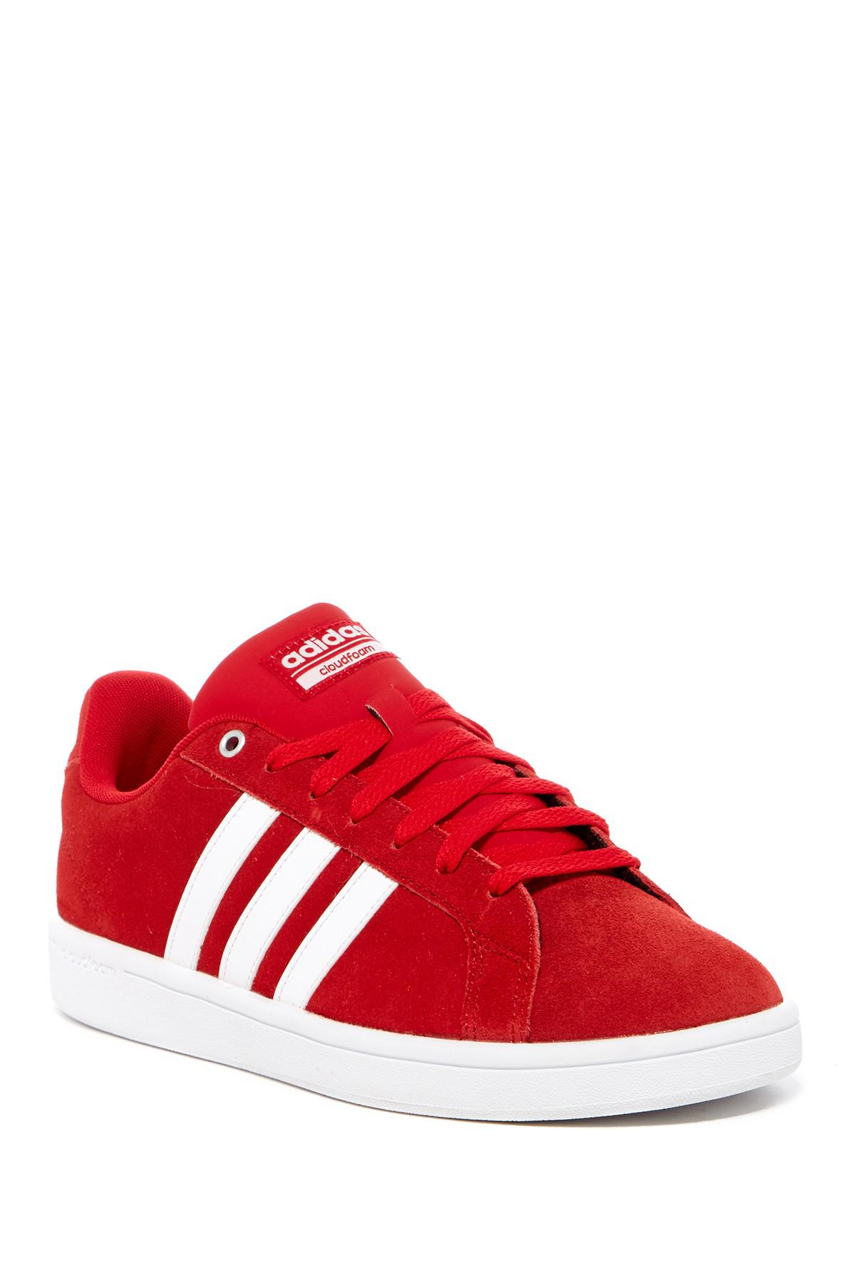 adidas Suede Cloudfoam Advantage Sneaker in Red for Men | Lyst