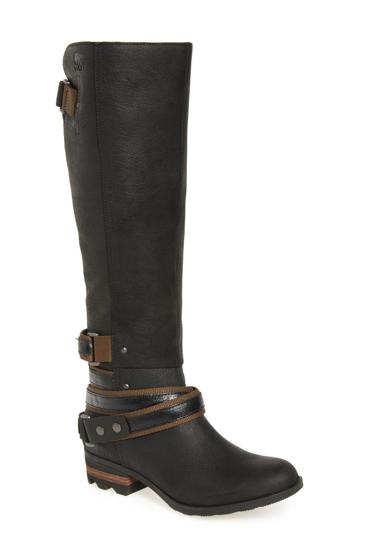 sorel out n about waterproof tall boots in black