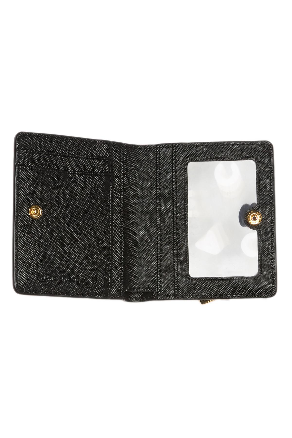 Marc Jacobs Leather Saffiano Bi-fold Wallet in Black | Lyst
