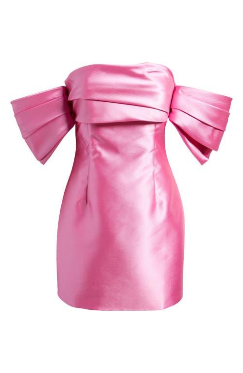 strapless open back dress Florence Pink Floral-Embroidered Layered Mini Dress, L / Pink main image 1