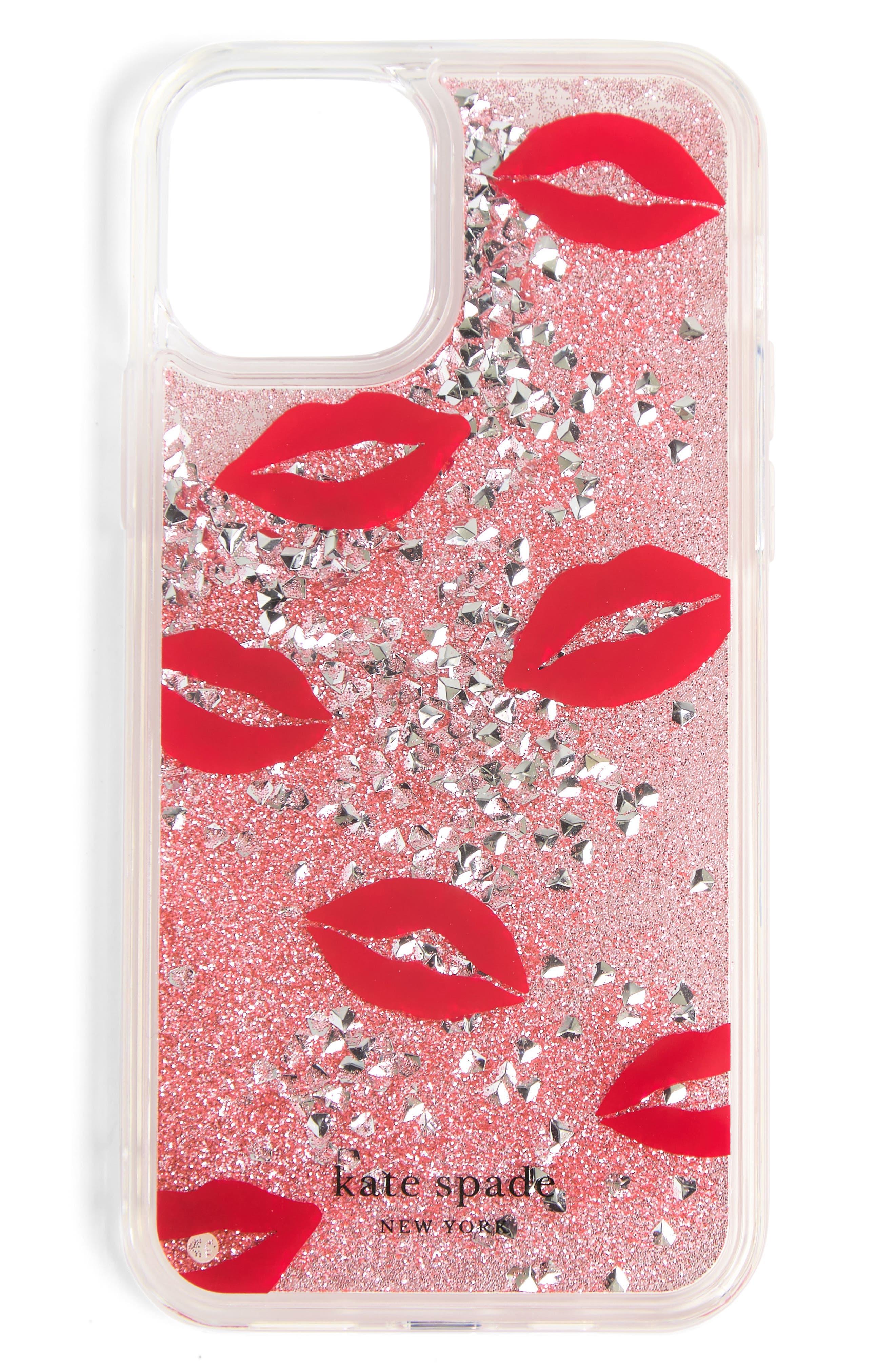 Buy KATE SPADE Lips Liquid Glitter iPhone 12/12 Pro Case, Red Color Tech
