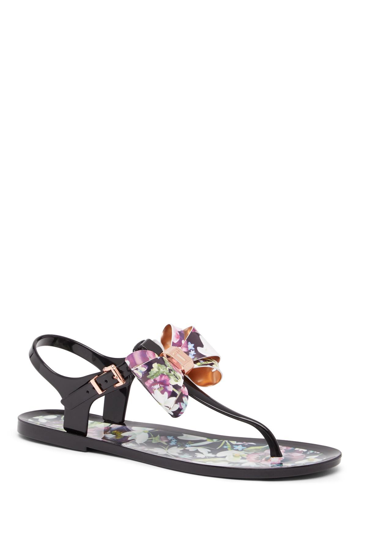 Ted Baker Synthetic Effiey Floral Bow Sandal | Lyst