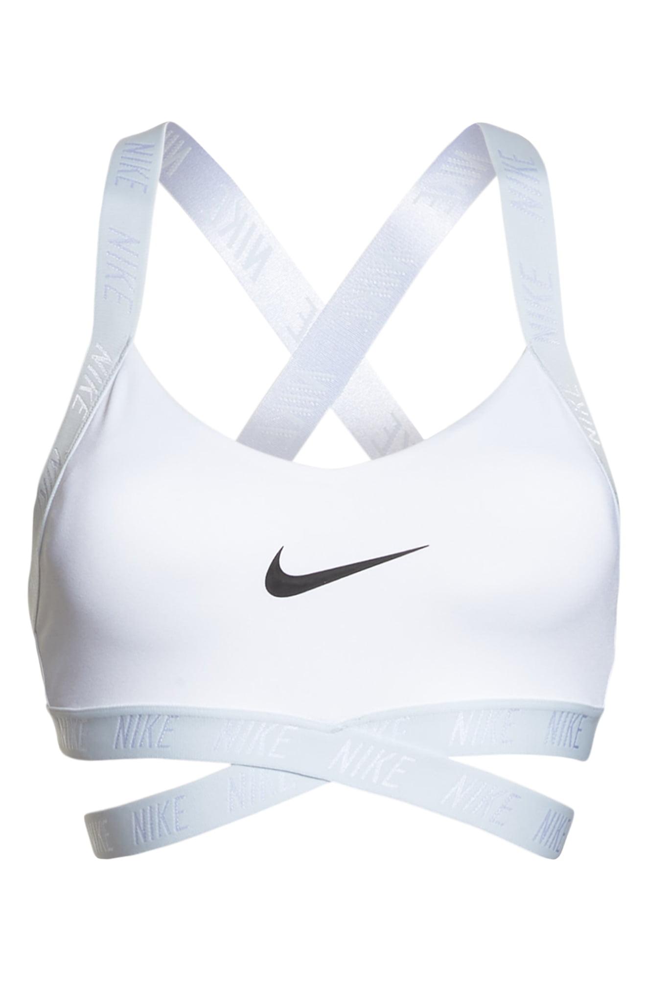 Nike Indy Logo Womens Padel Sports Bra - Ember Glow/White