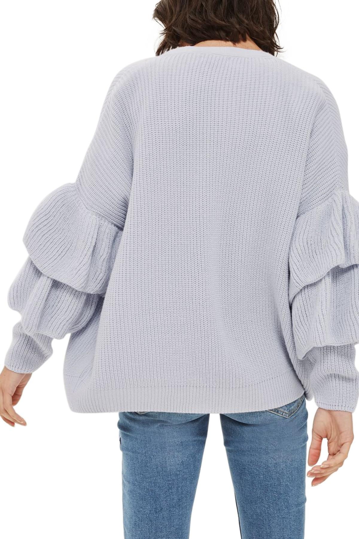 ruffle sleeve cardigan