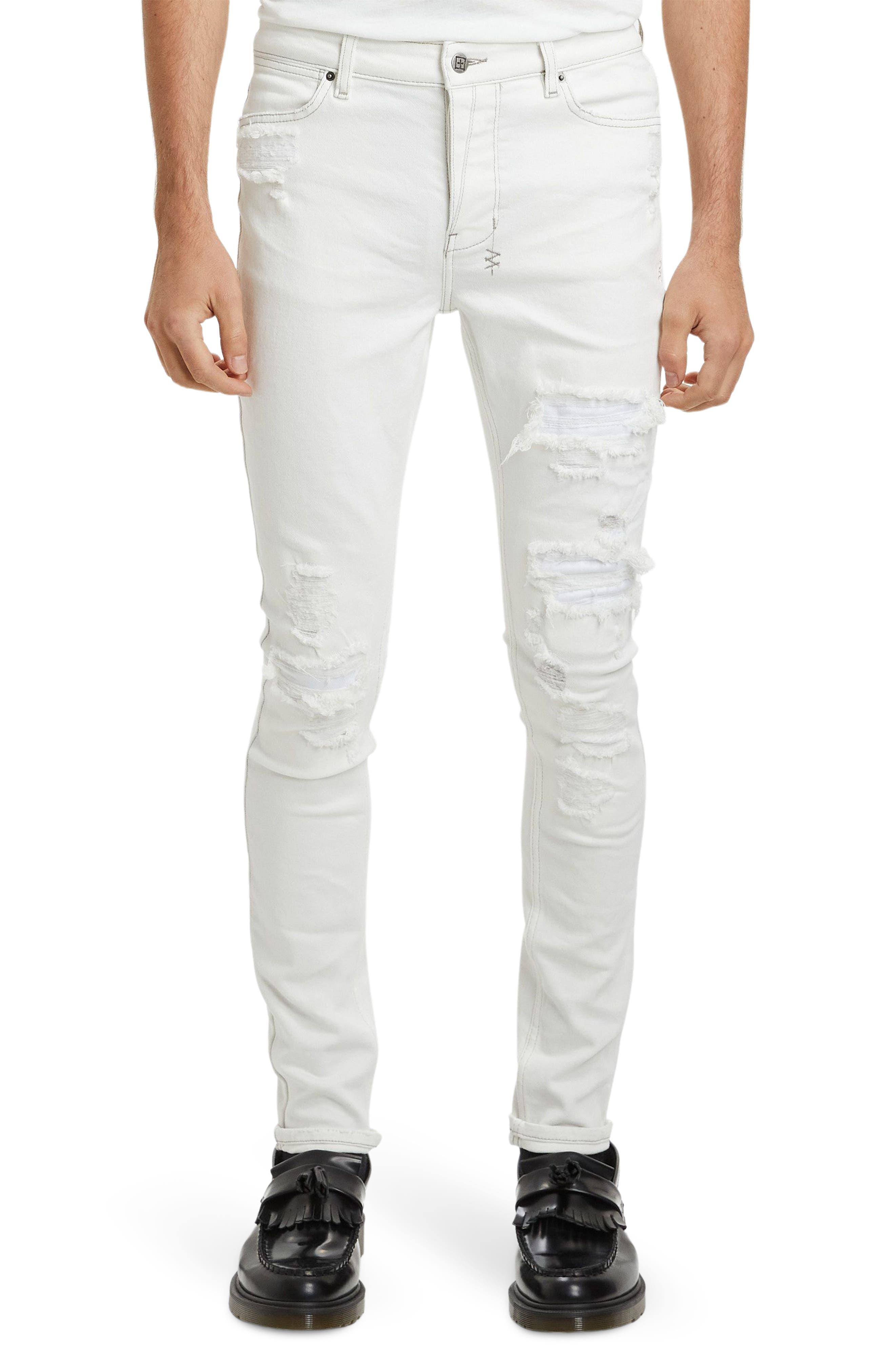 Ksubi Van Winkle Ivory Trashed Distressed Skinny Jeans In White At  Nordstrom Rack for Men | Lyst