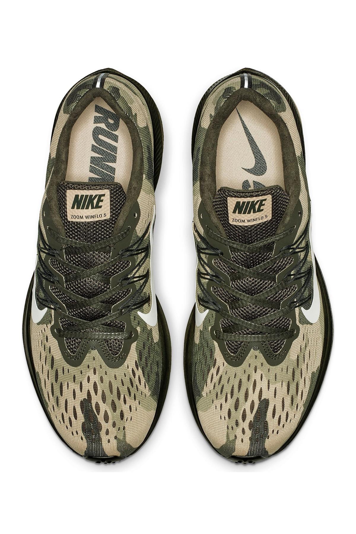 Nike Lace Air Zoom Winflo 5 Camo Running Shoe in Green for