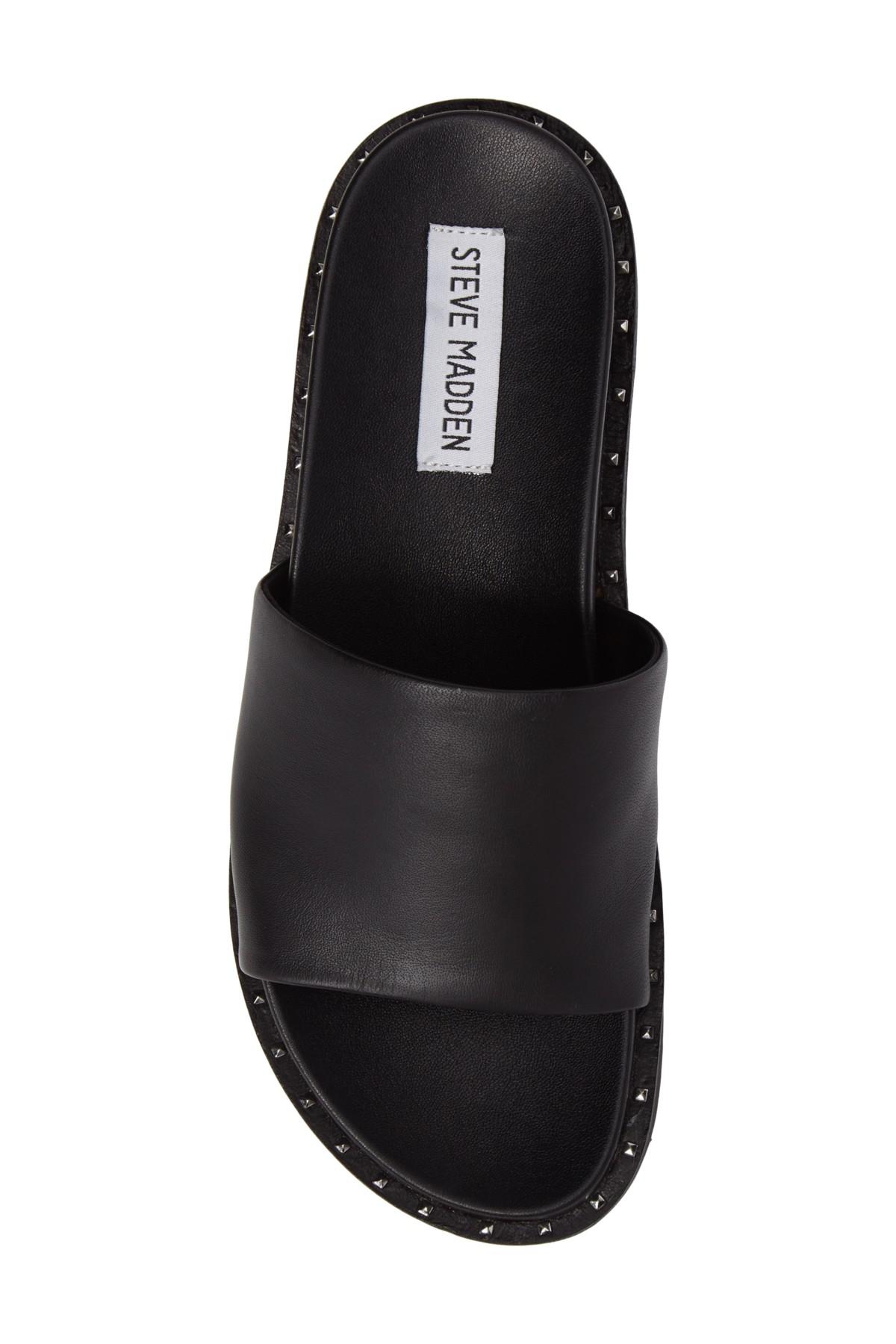 steve madden black slide sandals