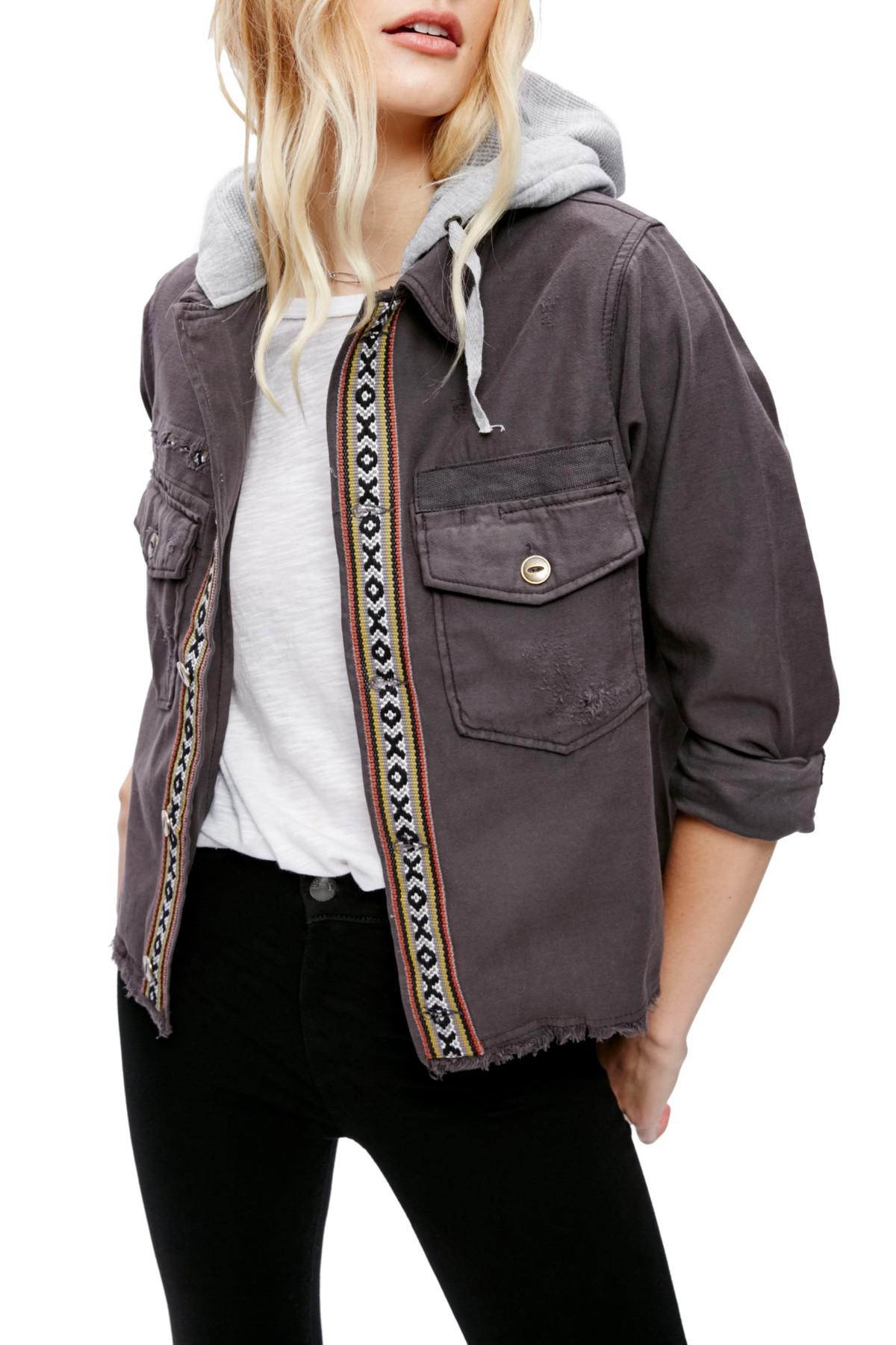 Lyst Free People Weekend iWandereri Military iJacketi in iBlacki Lyst Free People Weekend iWandereri Military iJacketi in iBlacki