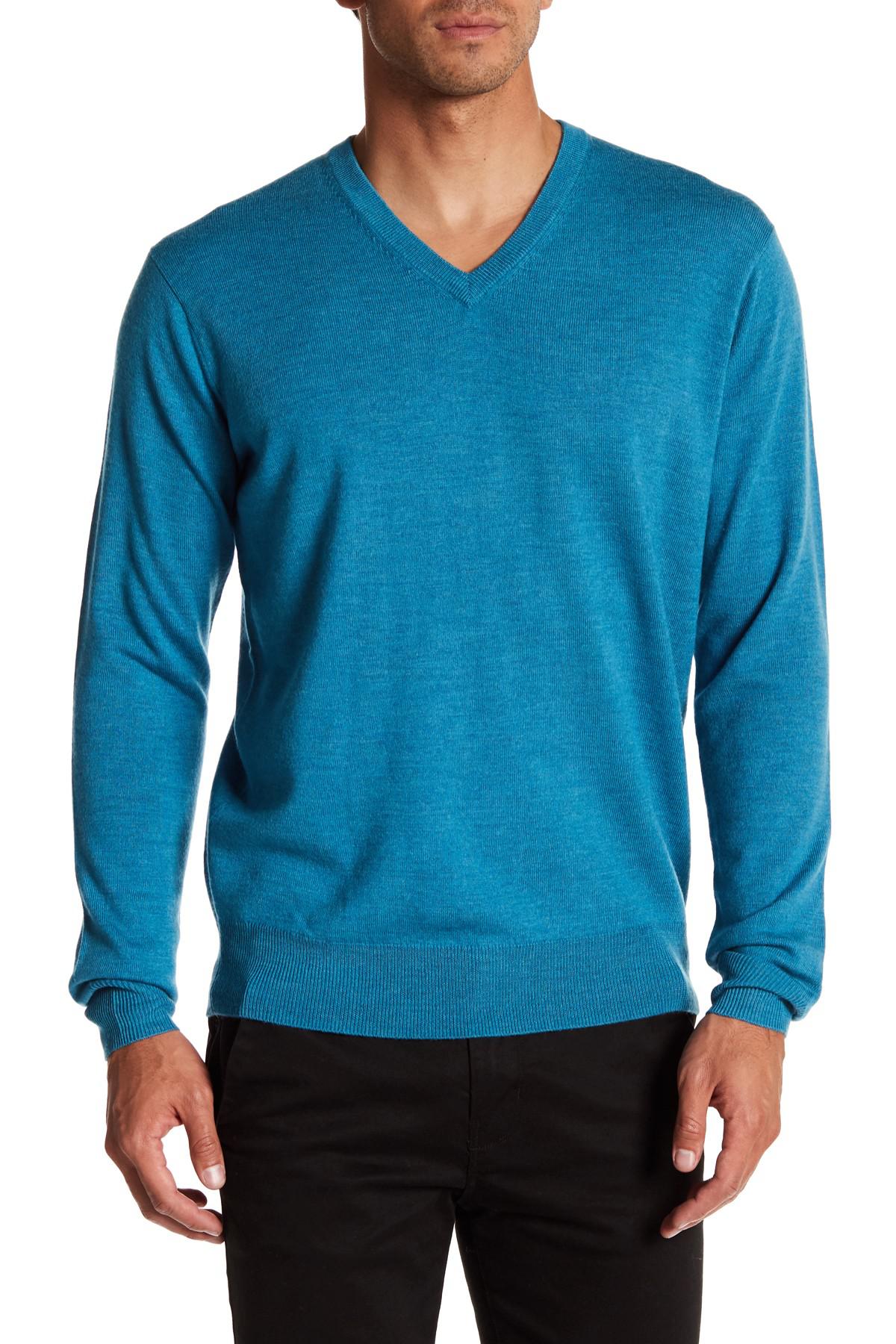 Lyst - Peter Millar Merino Wool V-neck Sweater in Blue for Men