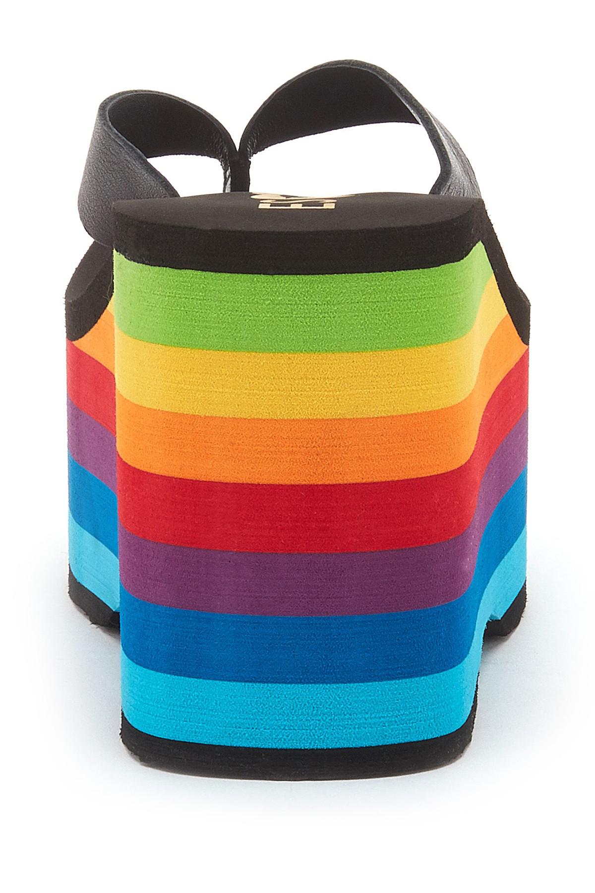 rocket dog rainbow platform sandals