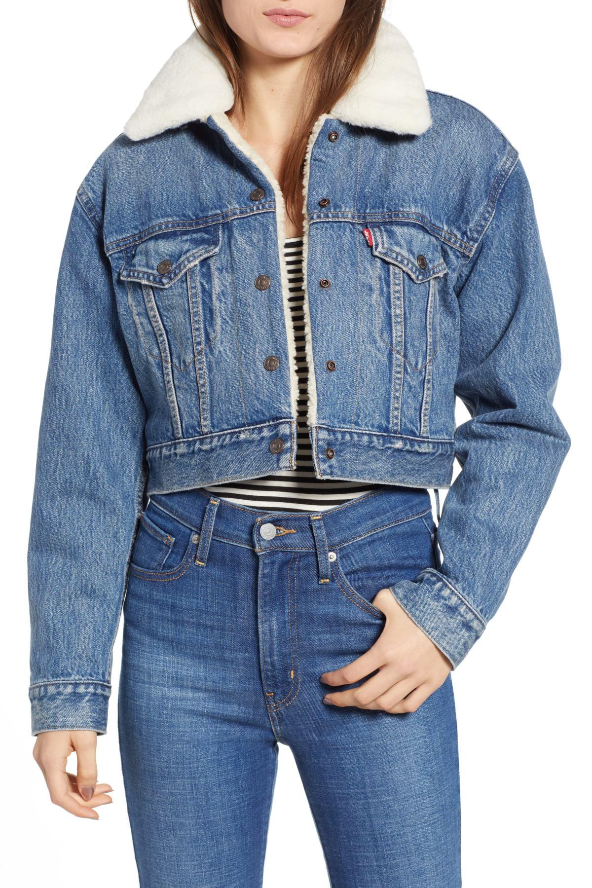 levi jean jacket with fur