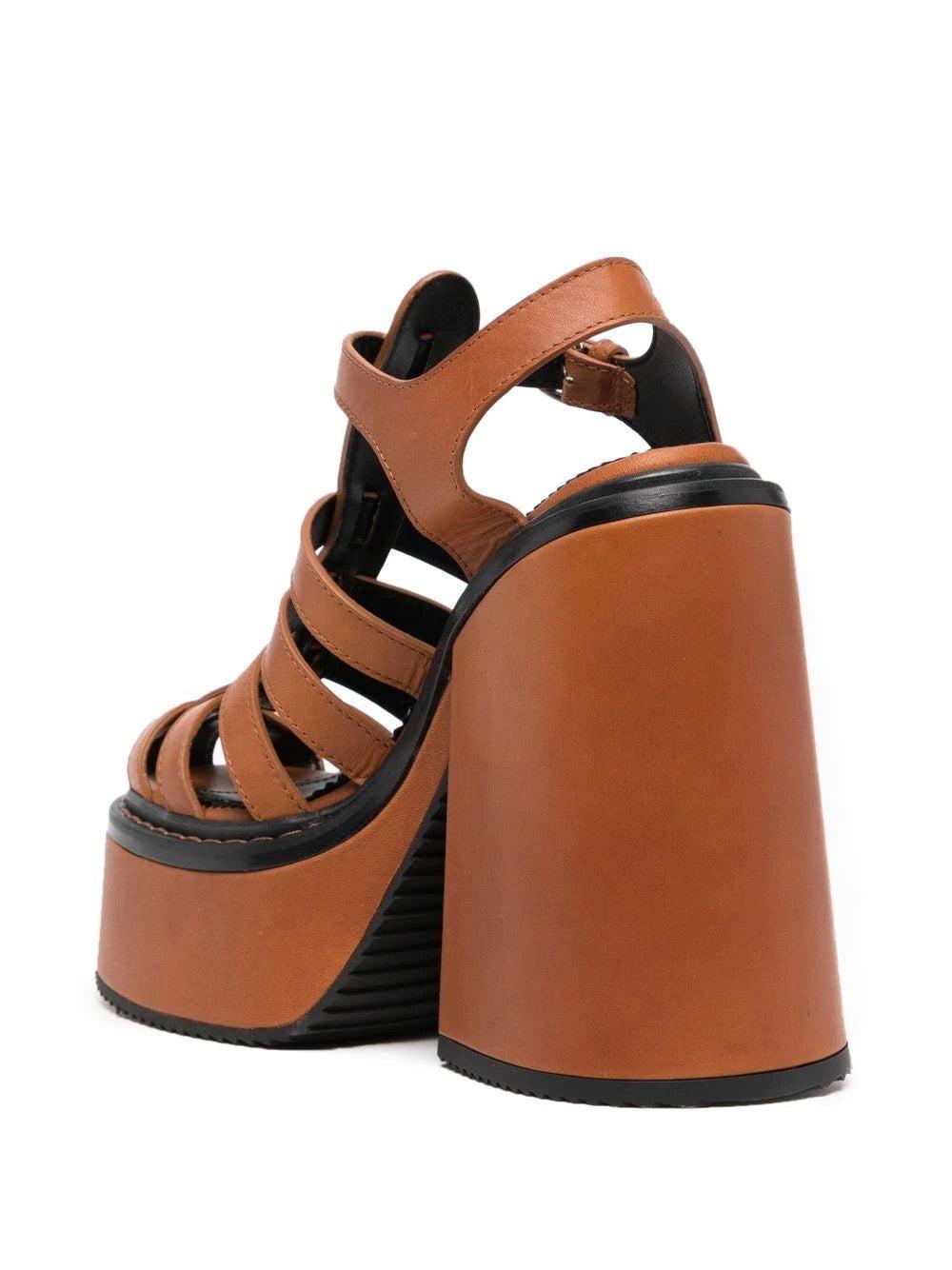 DSquared² Berlin Rock 140mm Leather Sandals in Brown | Lyst