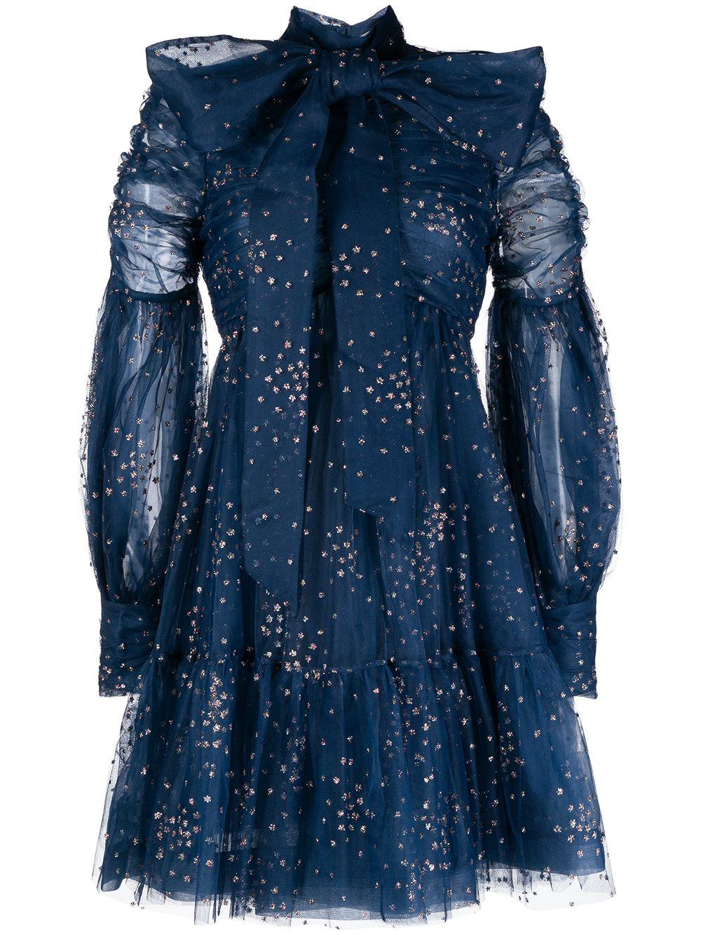 Zimmermann Rhythm Tulle Flared Dress in Blue | Lyst