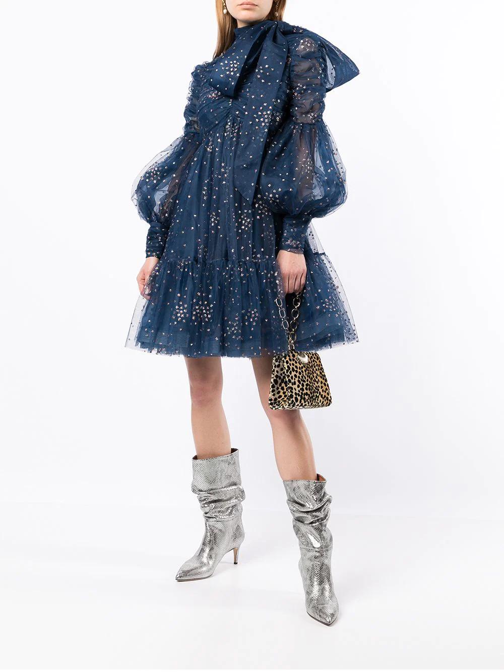 Zimmermann Rhythm Tulle Flared Dress in Blue | Lyst