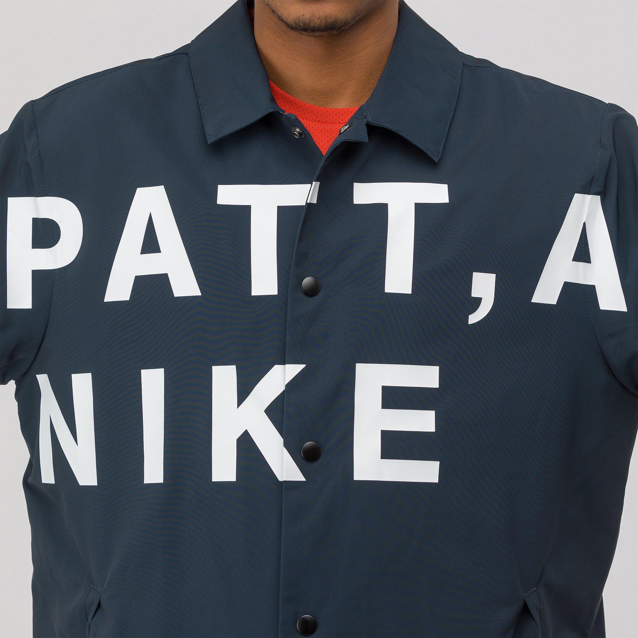 Nike X Patta Coaches' Jacket In Dark Obsidian/white in Blue for Men | Lyst