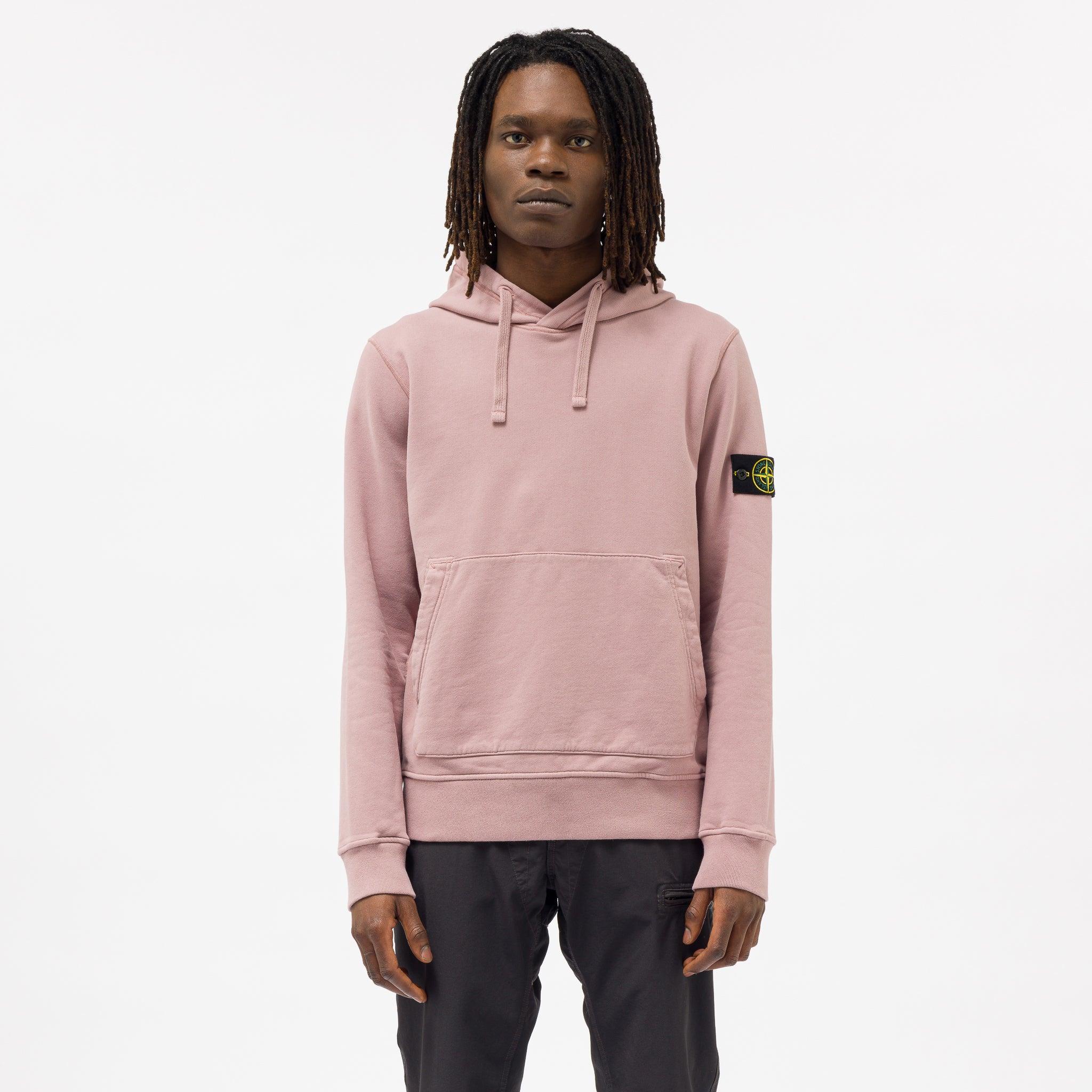 Stone Island 64120 Hooded Sweatshirt in Pink for Men | Lyst