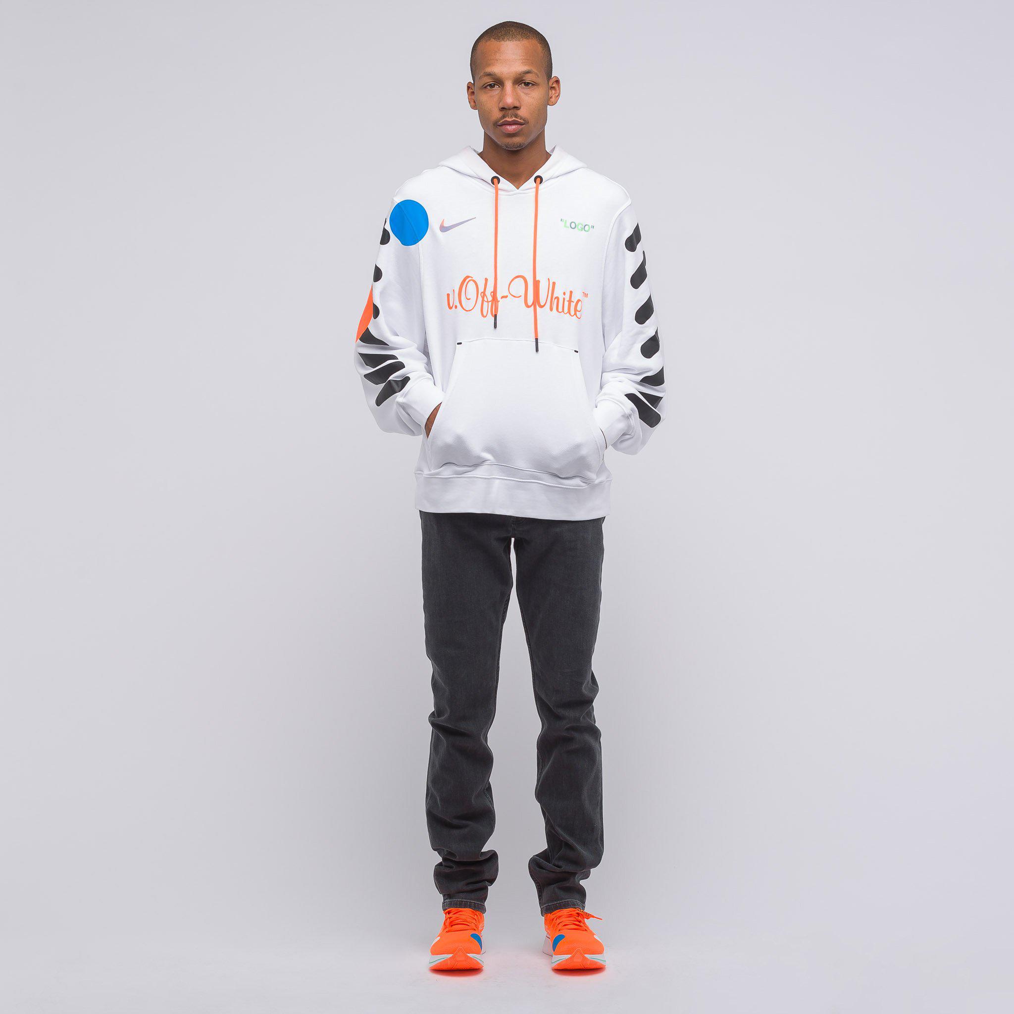 white and orange nike hoodie