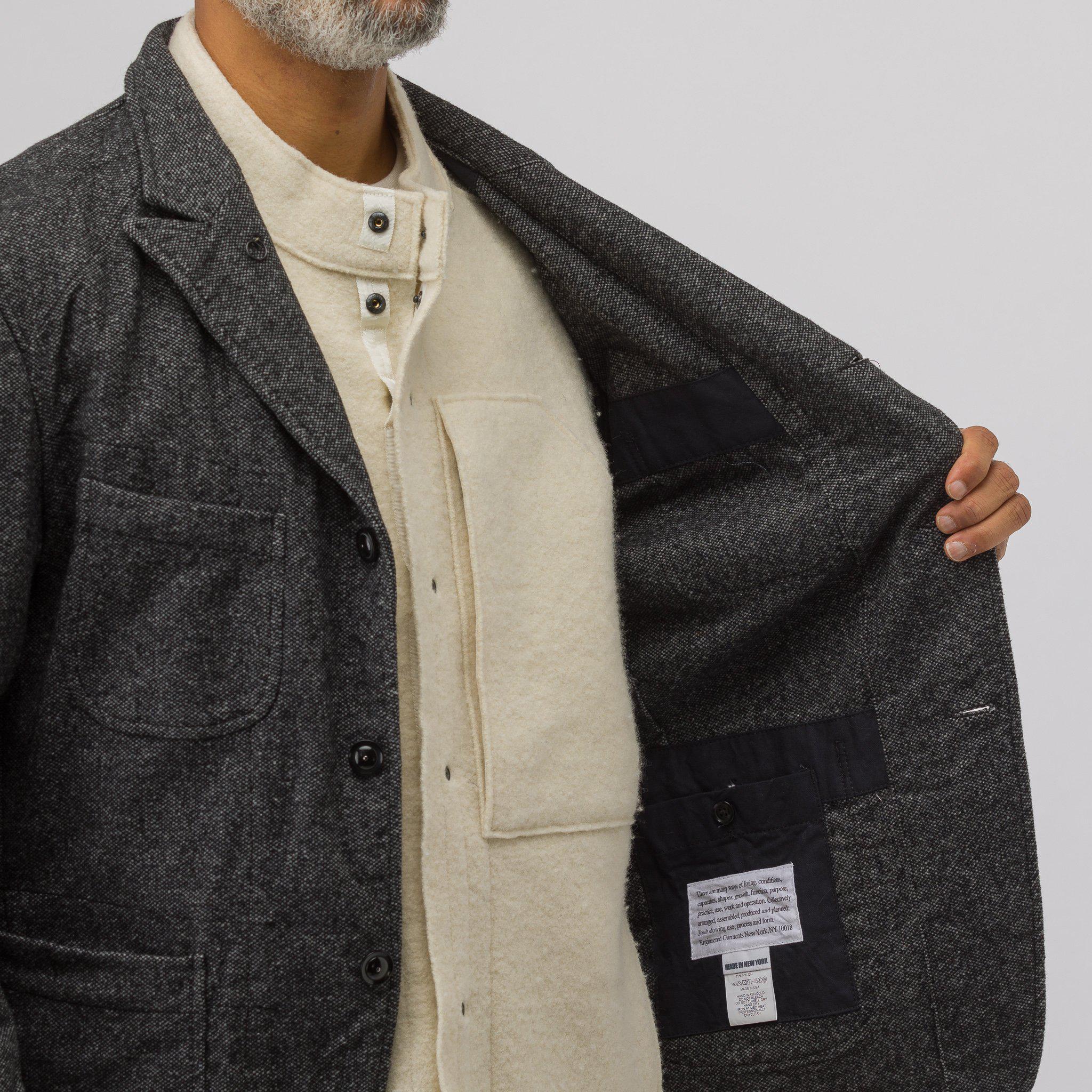 Engineered Garments Bedford Jacket In Grey Homespun Wool in Gray 