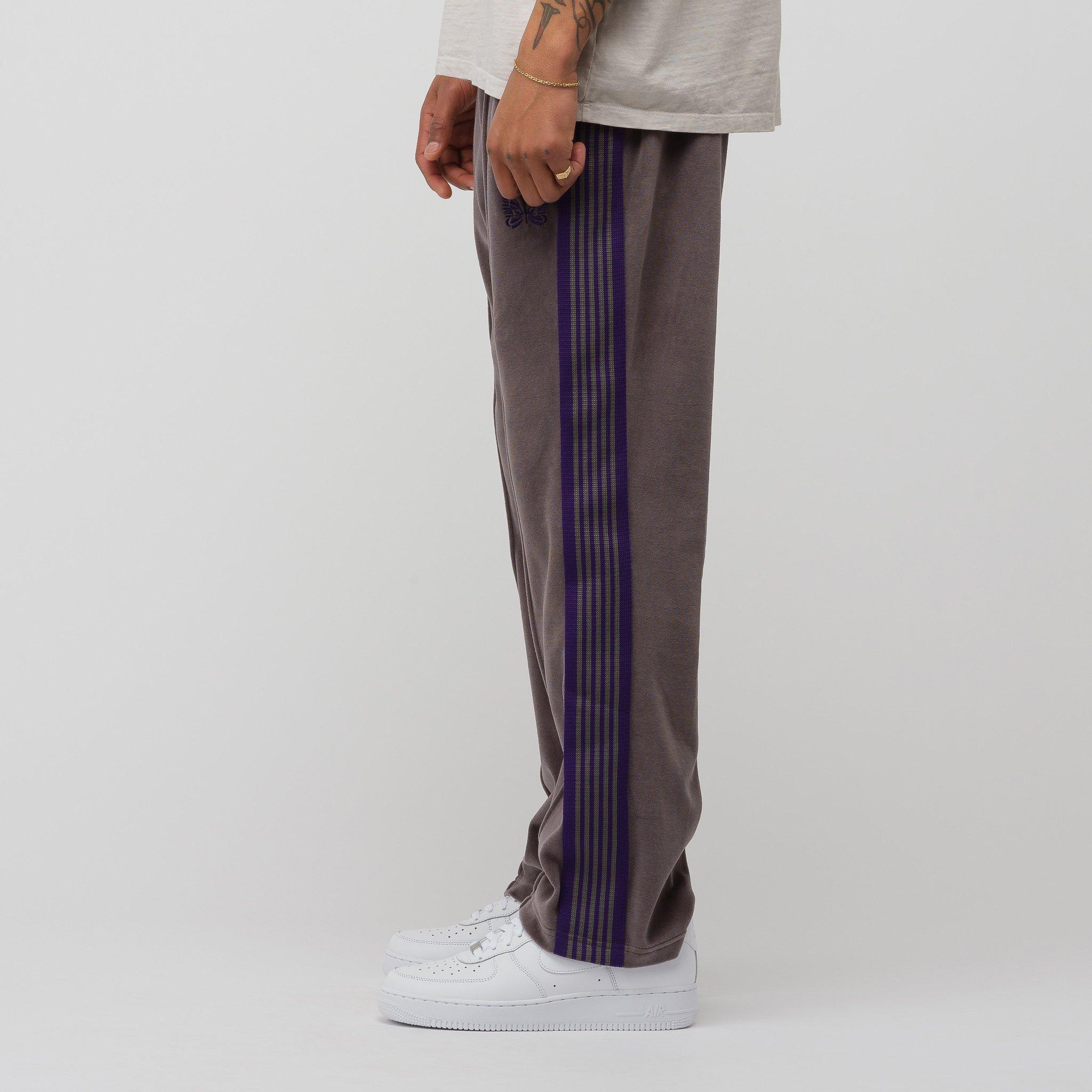 Needles Narrow Track Pant C/pe Velour In Grey in Gray for