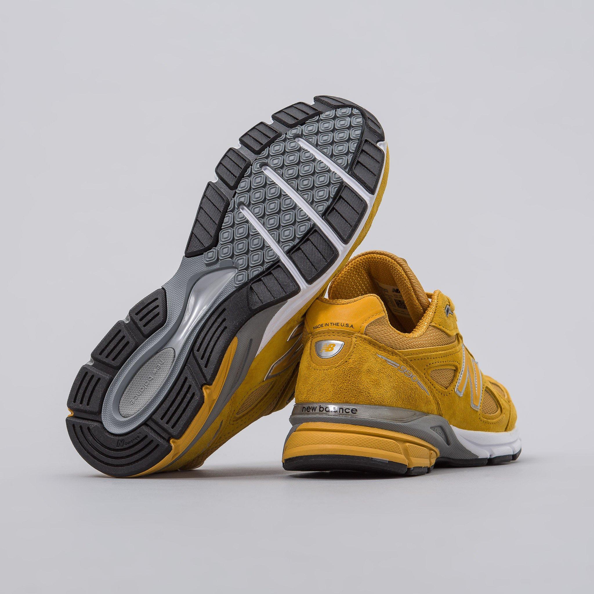 New Balance Leather M990qk4 In Yellow for Men - Lyst