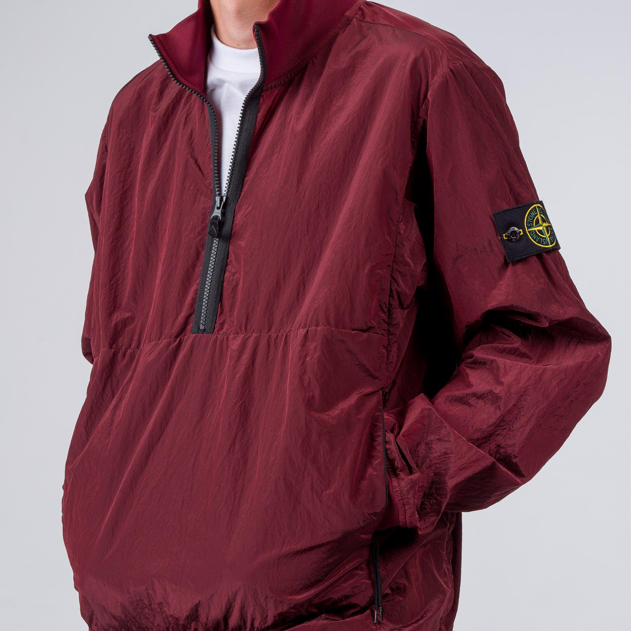 Stone Island Synthetic 63412 Half Zip Jacket In Burgundy in Red for Men -  Lyst