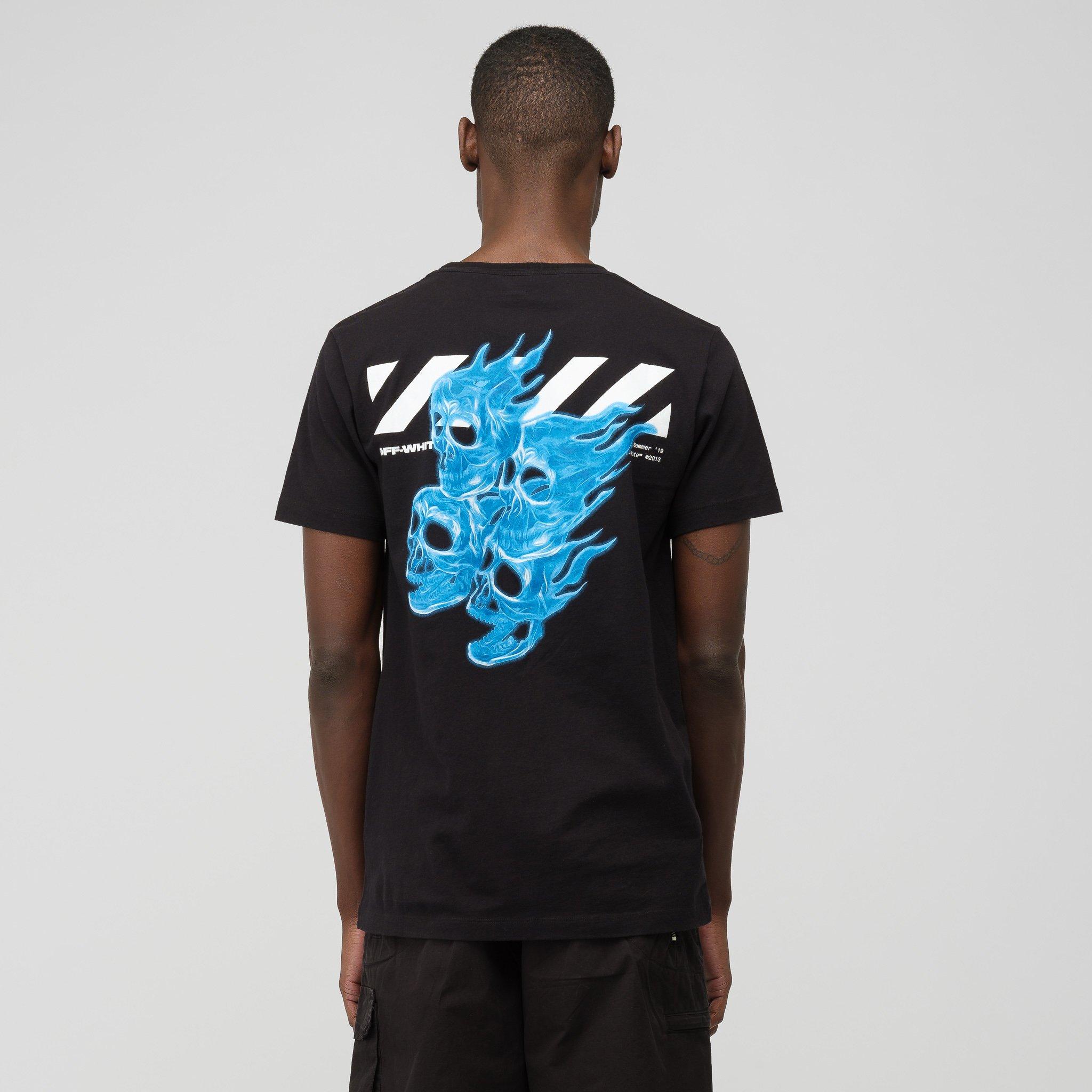 off white blue skull tee