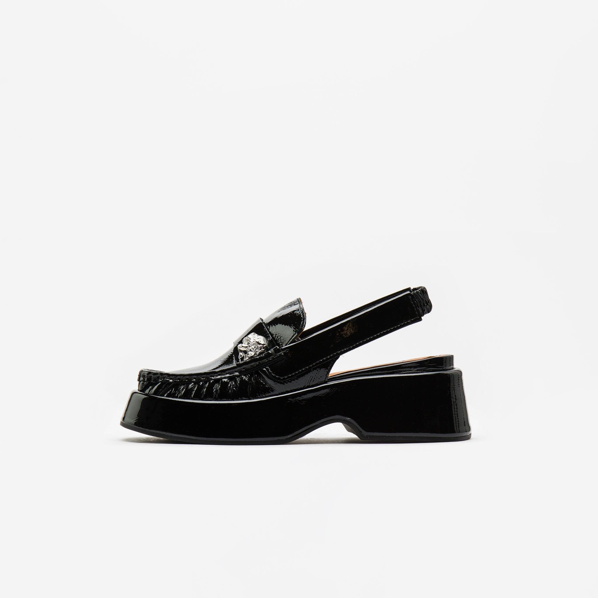 Ganni Retro Slingback Platform Loafers in Black | Lyst