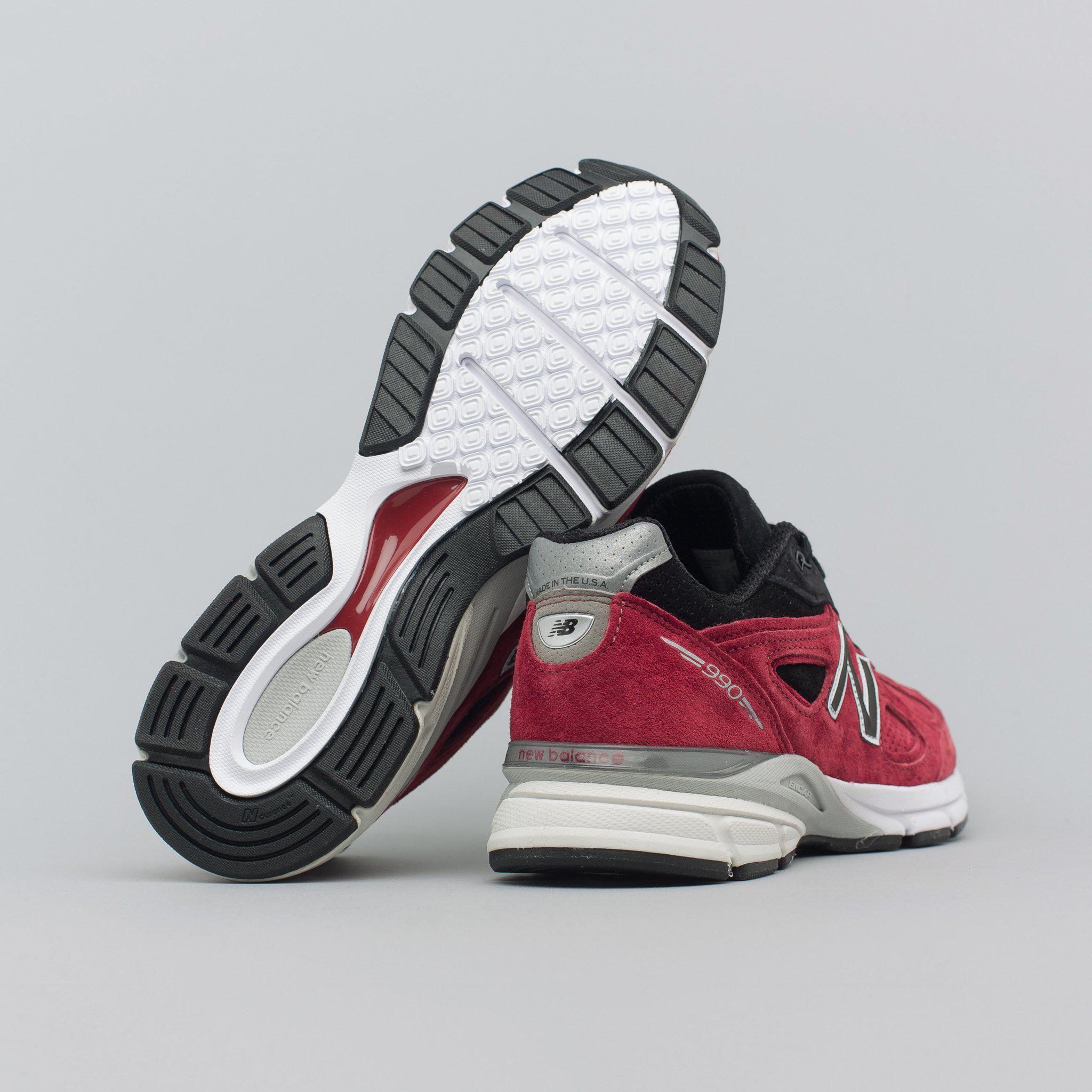 MEN/"S NEW BALANCE M990RB4 Burgundy//BLACK-WHITE