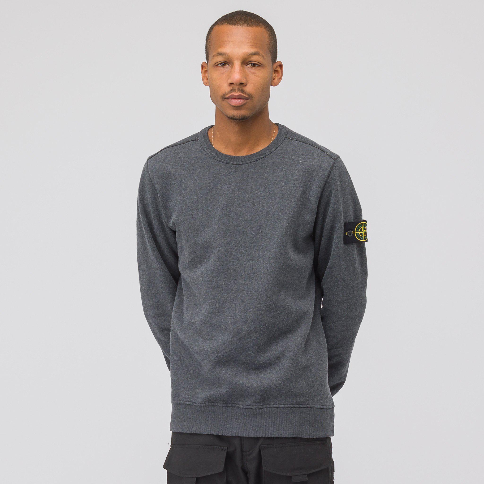 Stone Island Cotton 62720 Crewneck Sweatshirt In Charcoal in Gray for Men -  Lyst