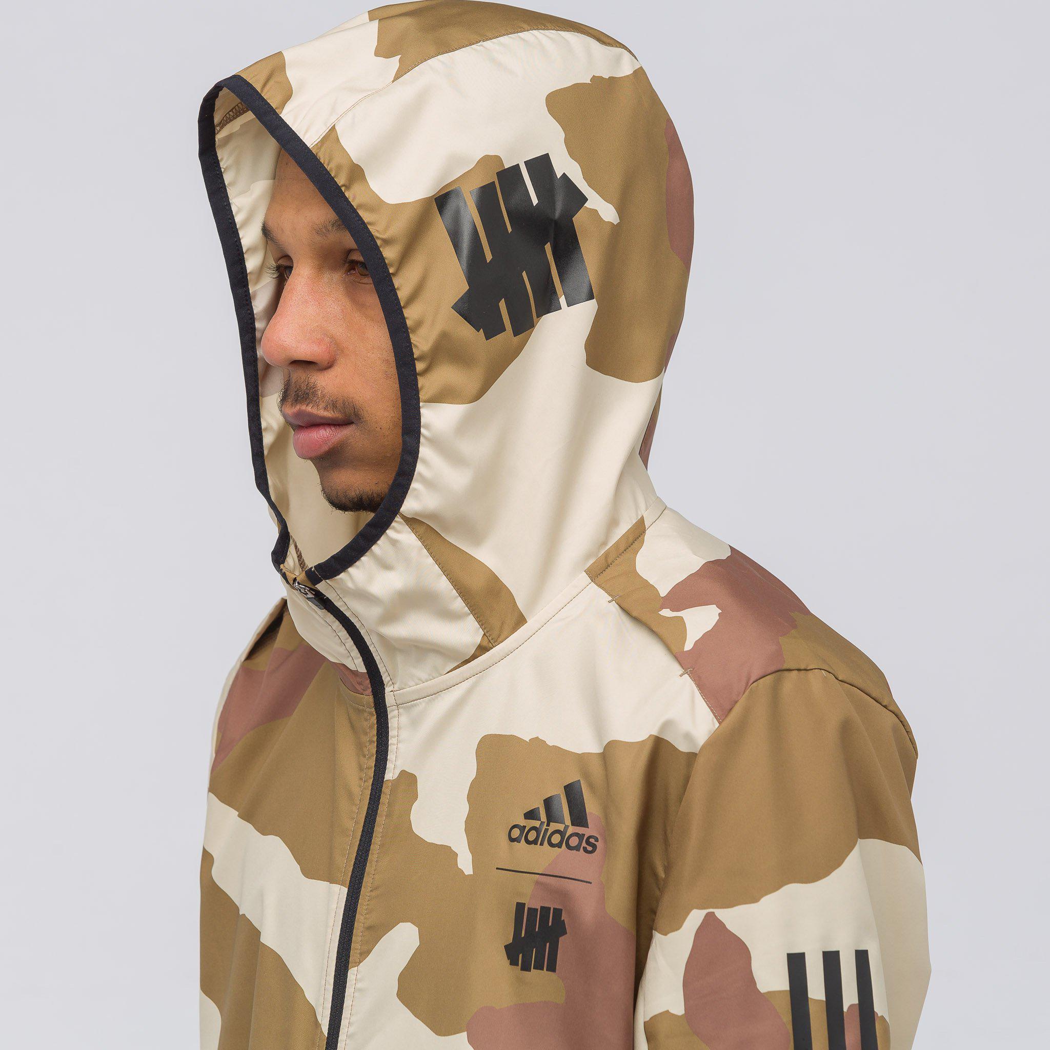 Adidas Multicolor X Undefeated Response Hooded Wind Jacket In Dune Camo for men Adidas Multicolor X Undefeated Response Hooded Wind Jacket In Dune Camo for men