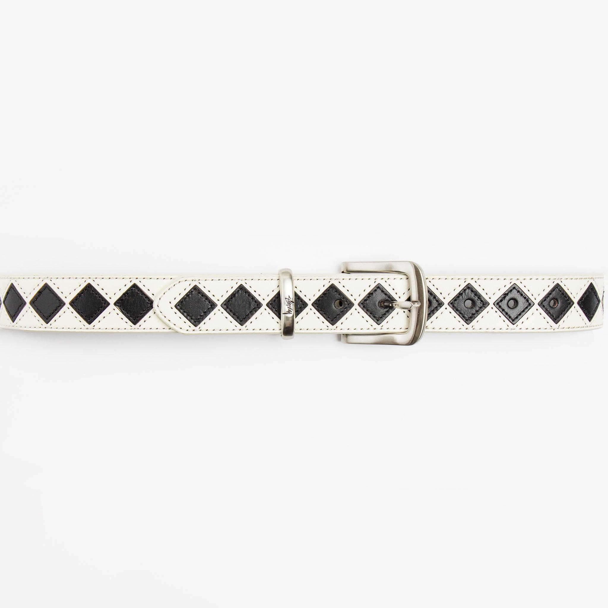 Stussy Argyle Stitch Leather Belt for Men | Lyst