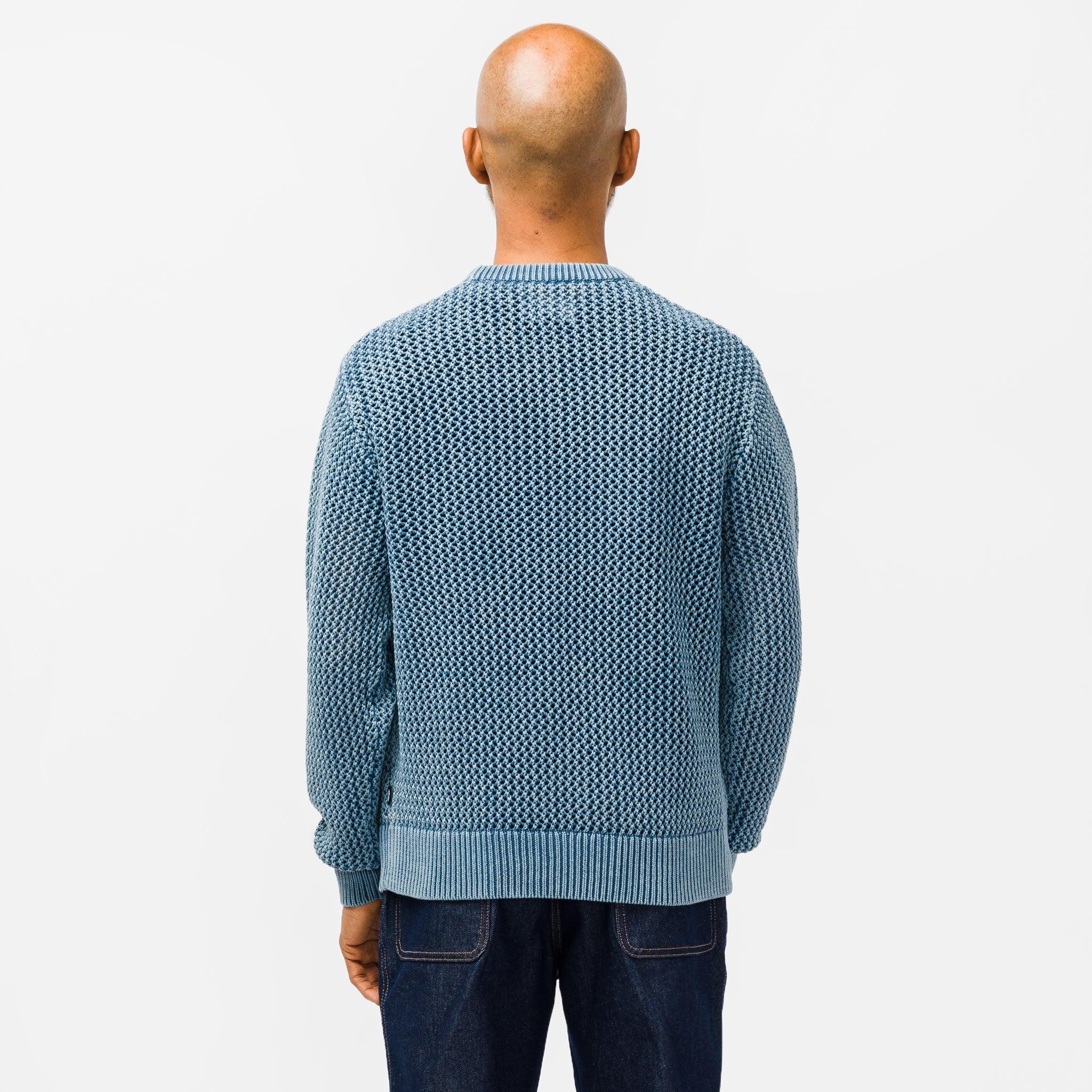 Stussy Cotton Pigment Dyed Loose Gauge Sweater in Blue for Men | Lyst