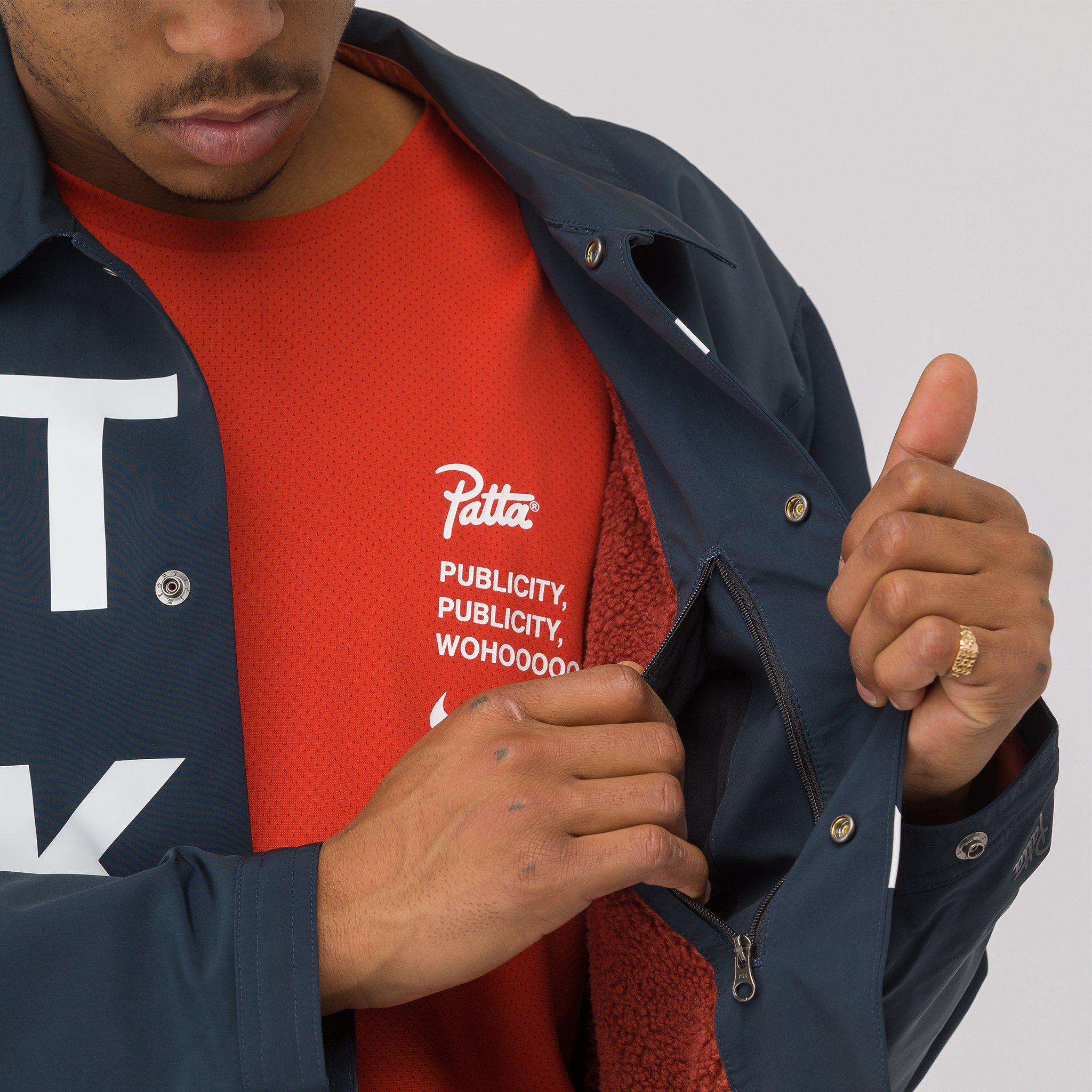 Nike Synthetic X Patta Coaches' Jacket In Dark Obsidian/white in Blue for  Men - Lyst