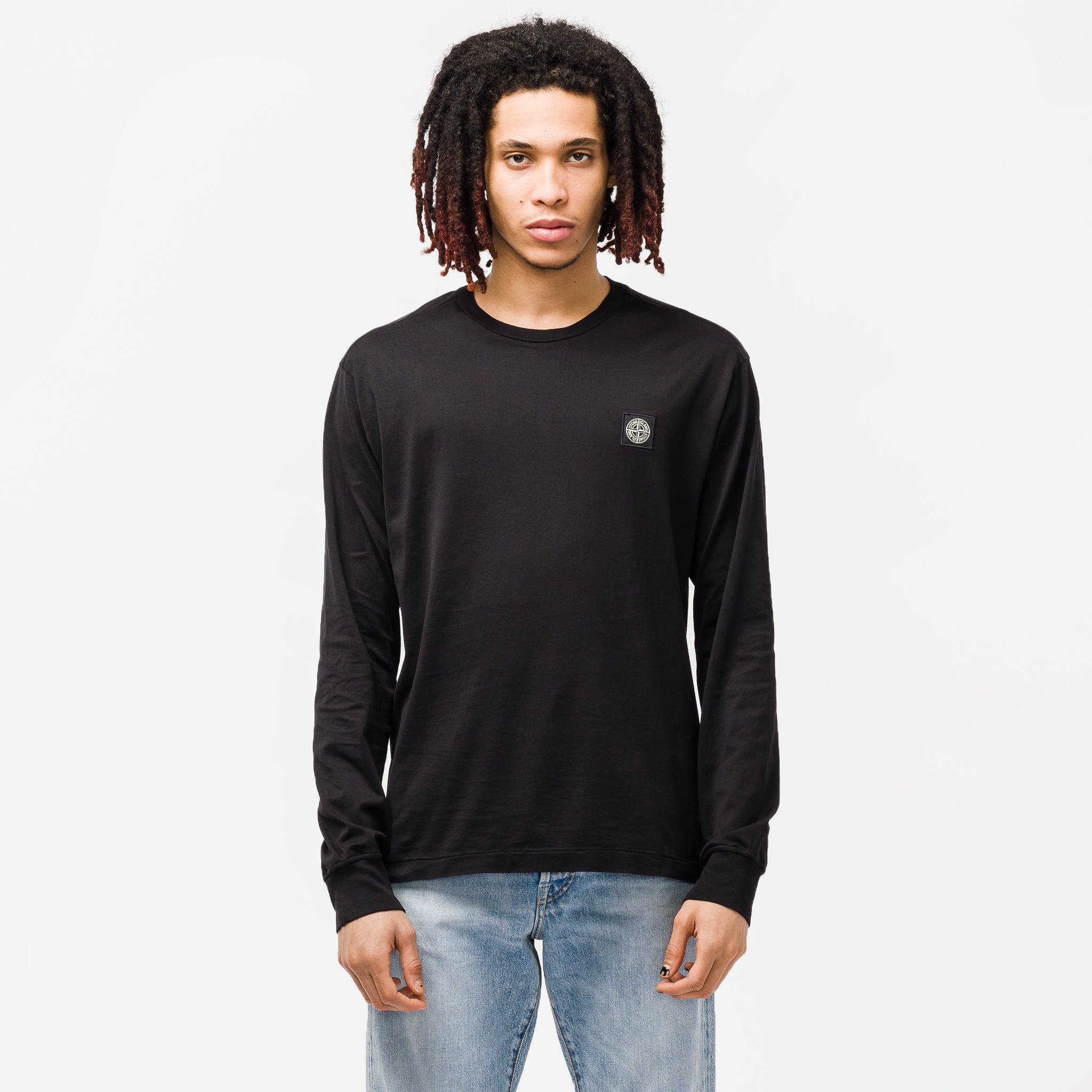 Stone Island Cotton 22713 Garment Dyed Long Sleeve T-shirt in Black for Men  | Lyst