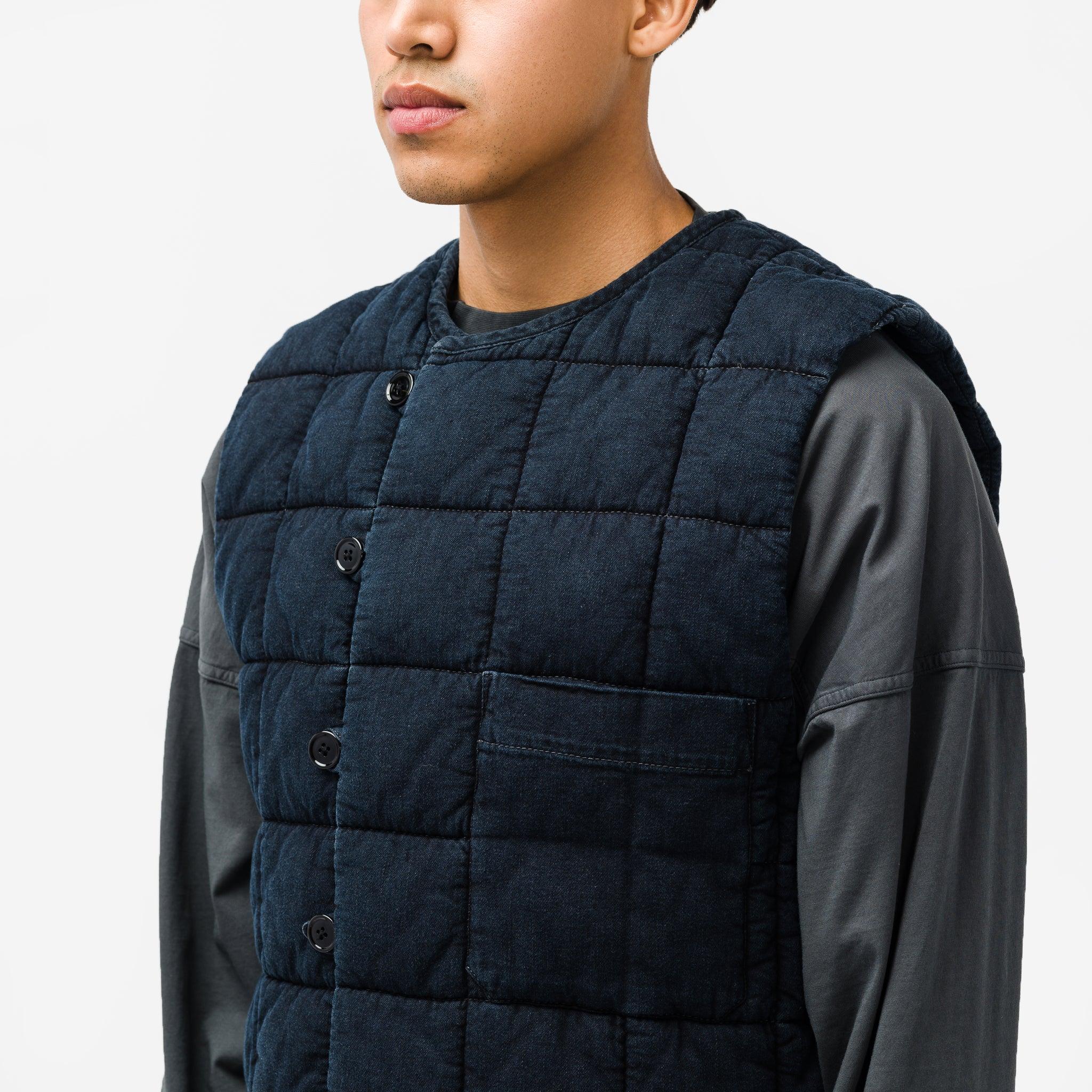 Lemaire Cotton Quilted Vest in Denim 