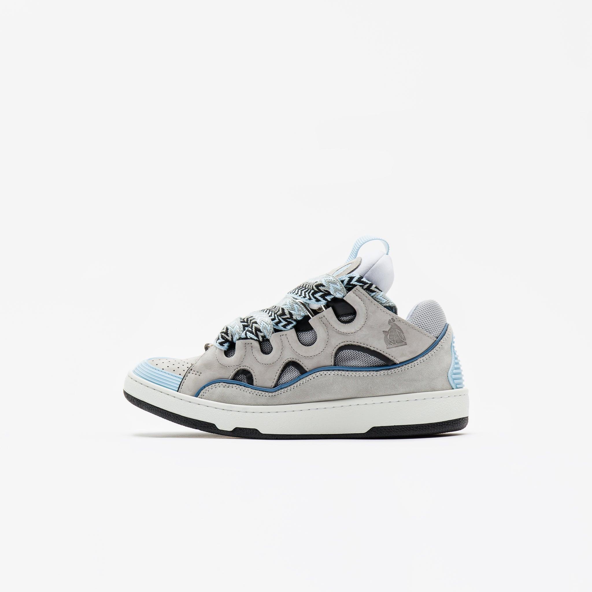 Lanvin Leather Curb Sneaker in Gray for Men | Lyst