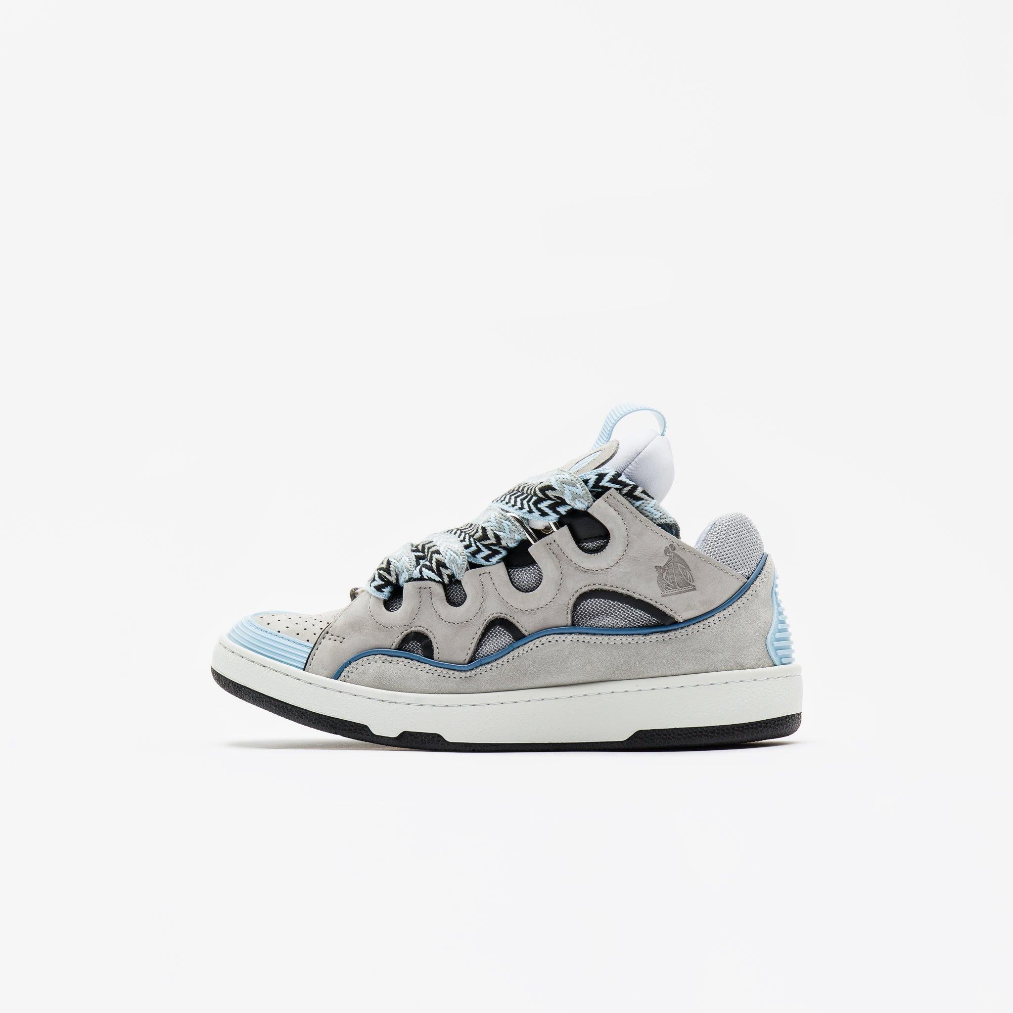 Lanvin Leather Curb Sneaker in Gray for Men Lyst