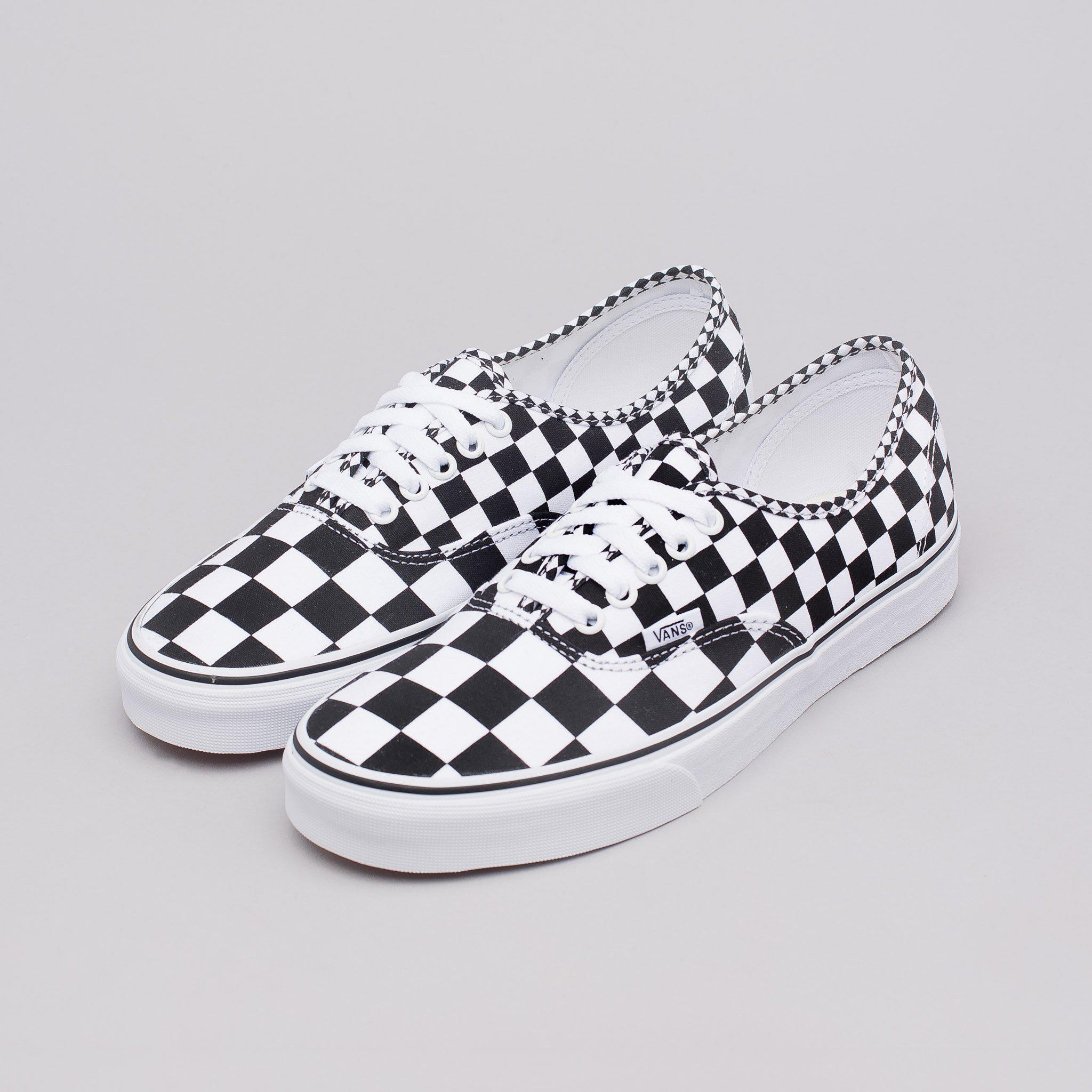 black white checkered authentic vans