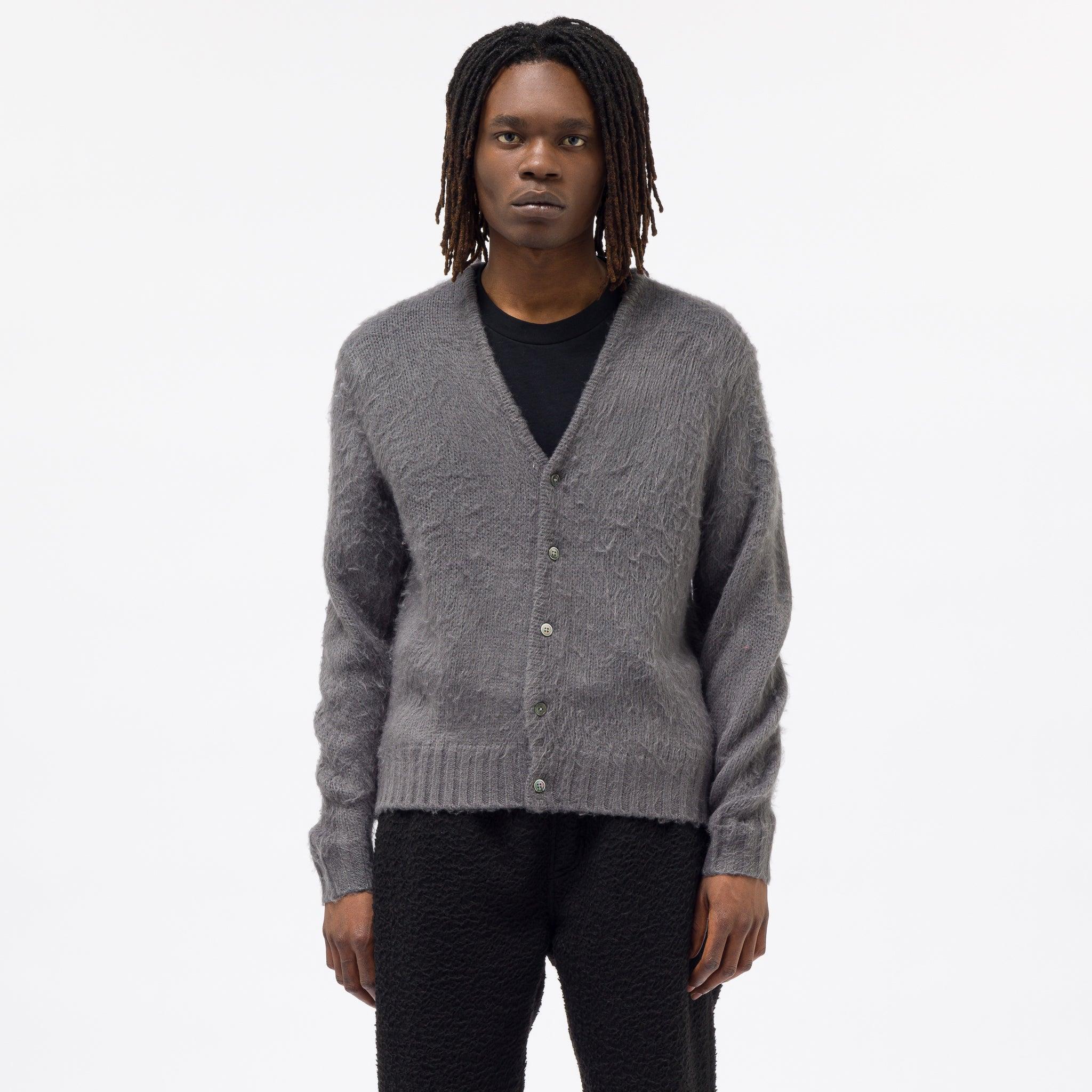 Stussy Brushed Cardigan in Gray for Men | Lyst