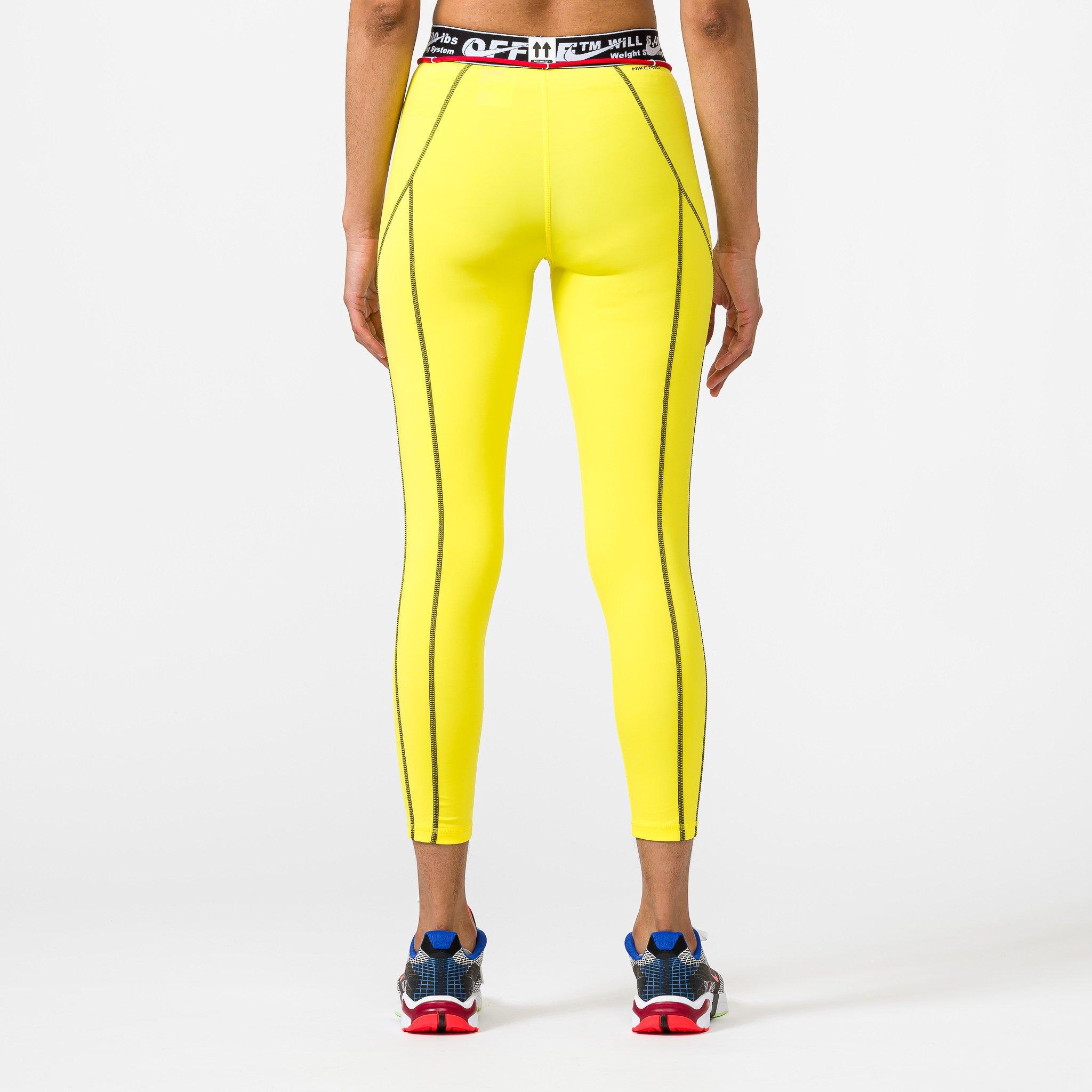 Nike Synthetic Off-white X Women's Nrg Pro Tights in Yellow | Lyst