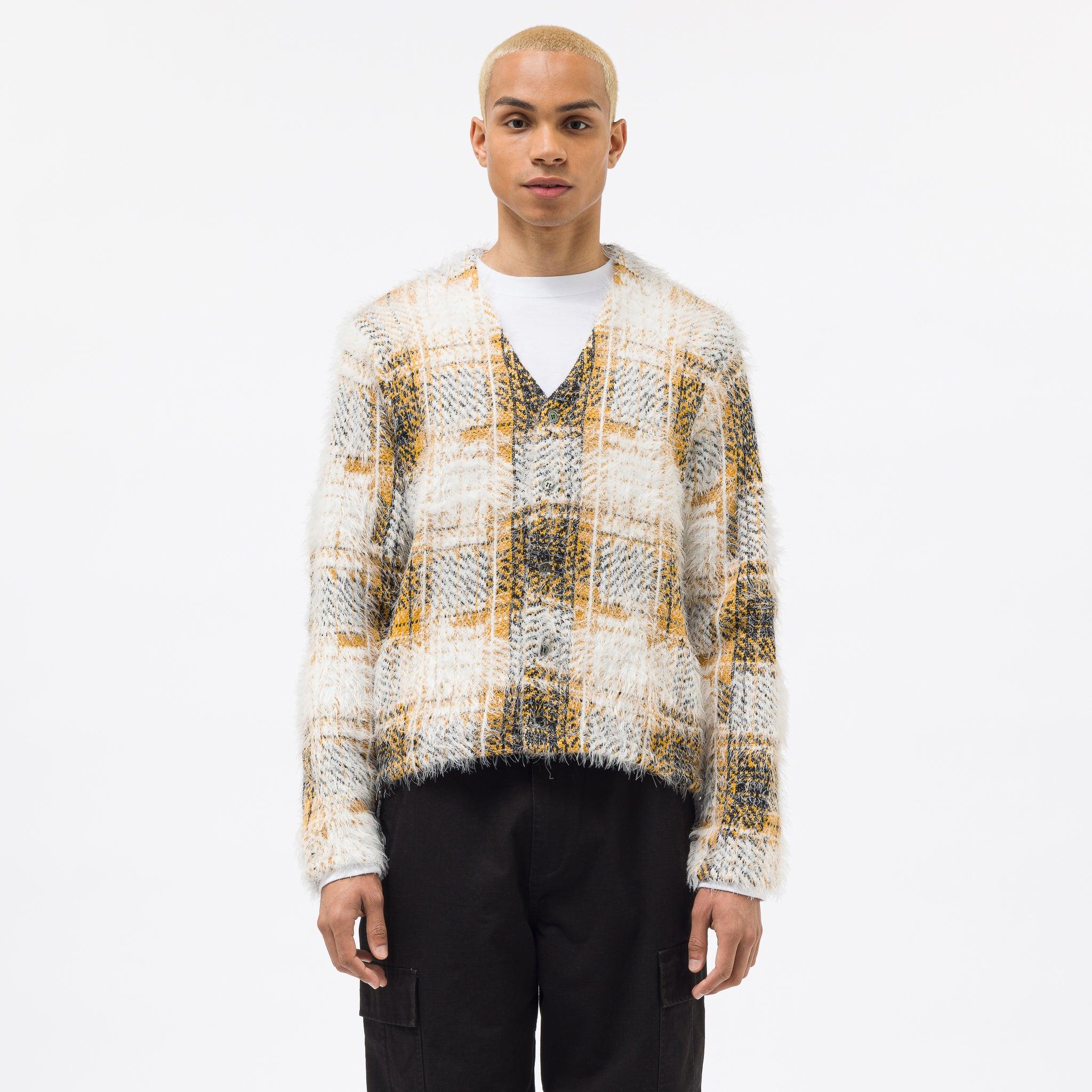 Stussy Hairy Plaid Cardigan in Natural for Men | Lyst