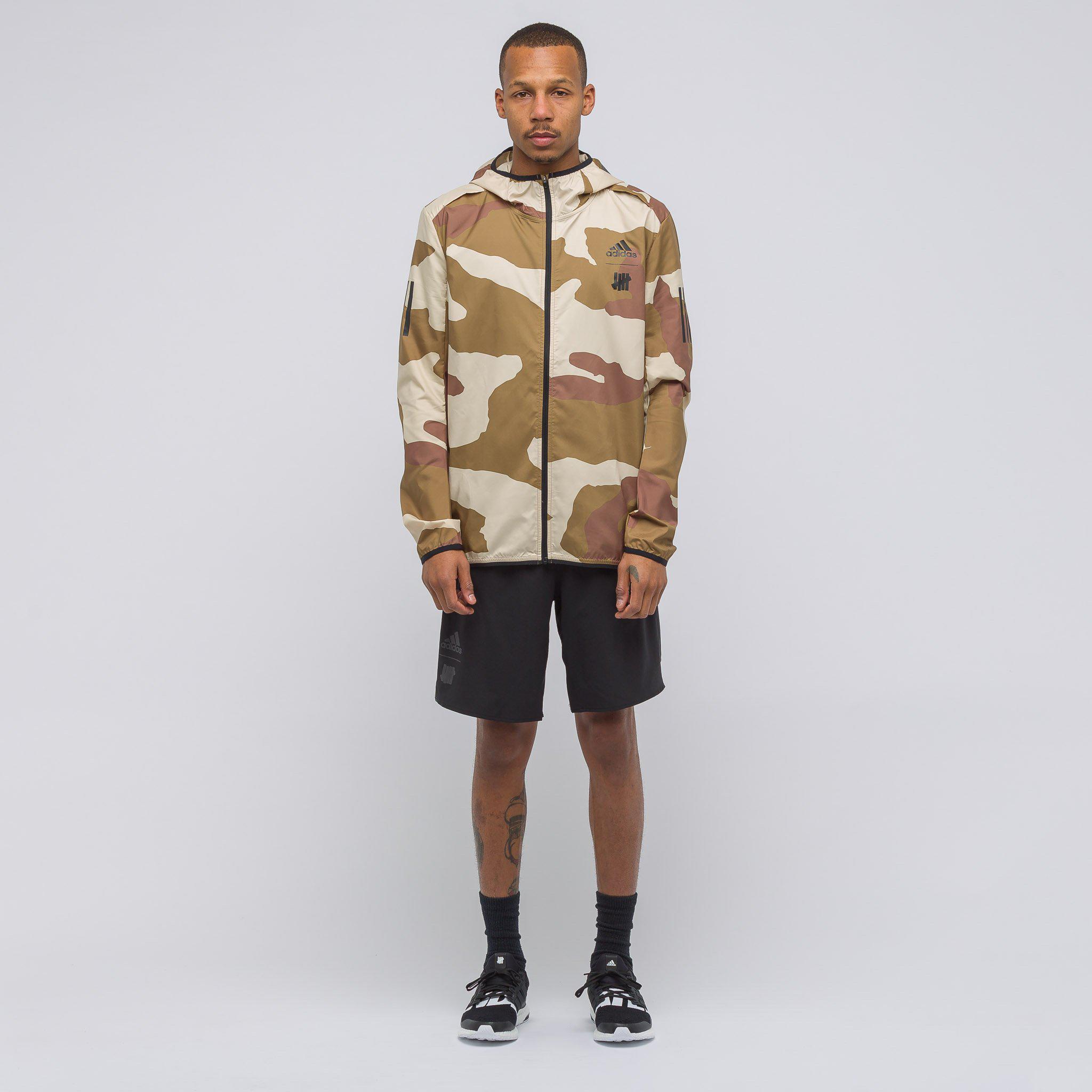 Adidas Multicolor X Undefeated Response Hooded Wind Jacket In Dune Camo for men Adidas Multicolor X Undefeated Response Hooded Wind Jacket In Dune Camo for men