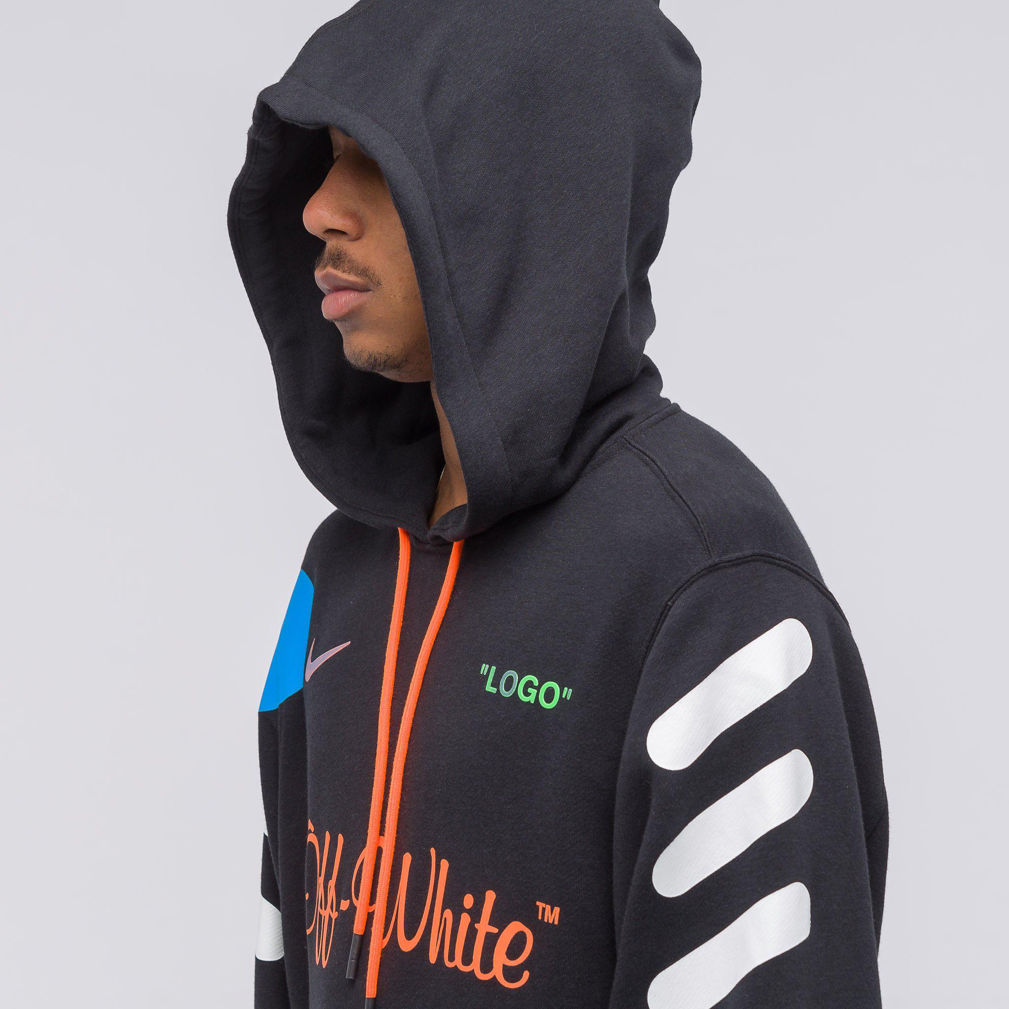 Nike X Off-white Hoodie In Black/orange for Men | Lyst