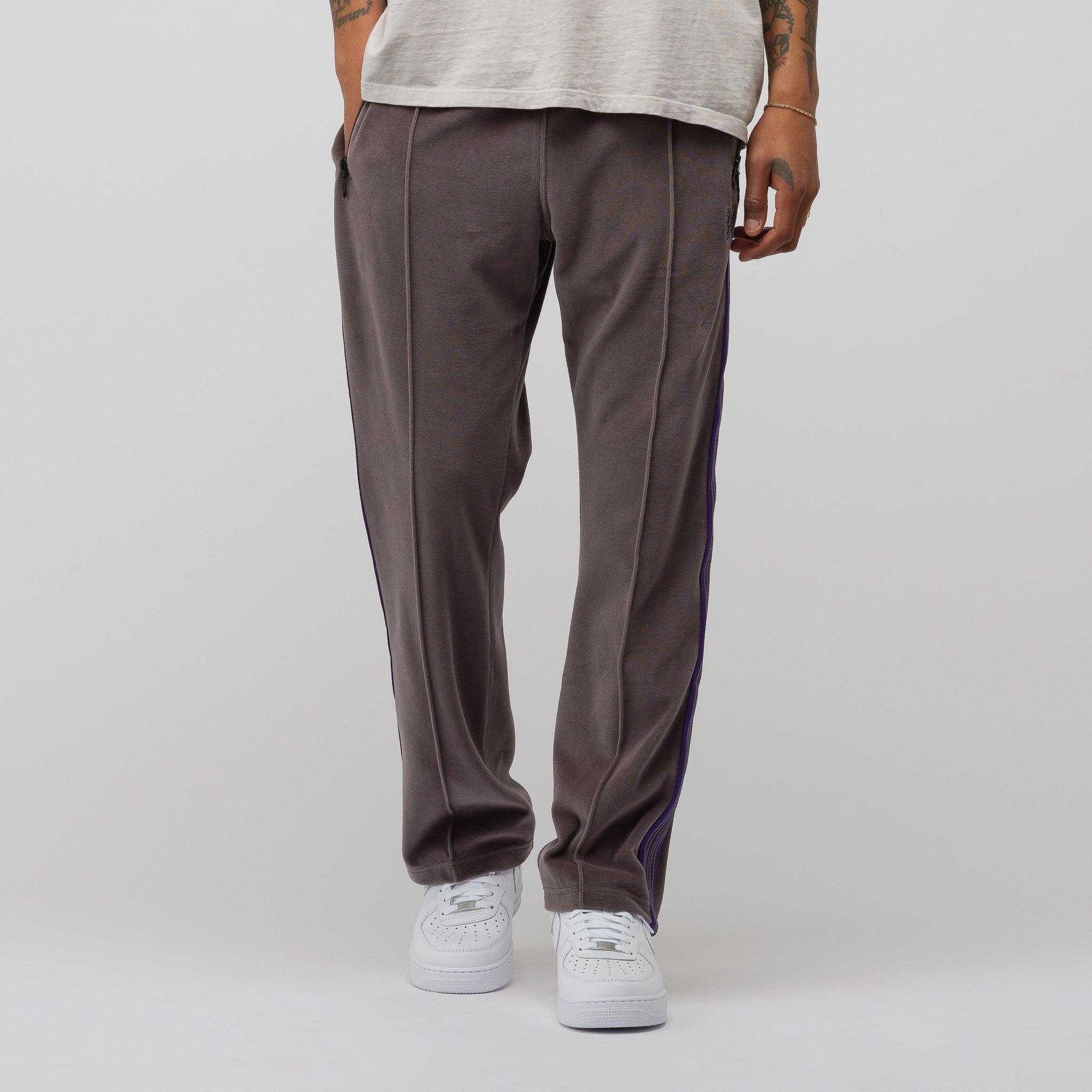 Needles Narrow Track Pant C/pe Velour In Grey in Gray for Men | Lyst