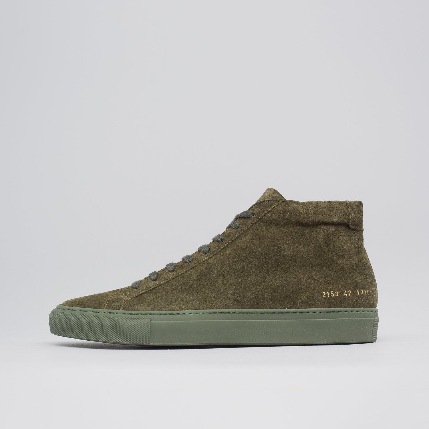 Common Projects Achilles Mid Suede In Olive in Green for Men - Lyst