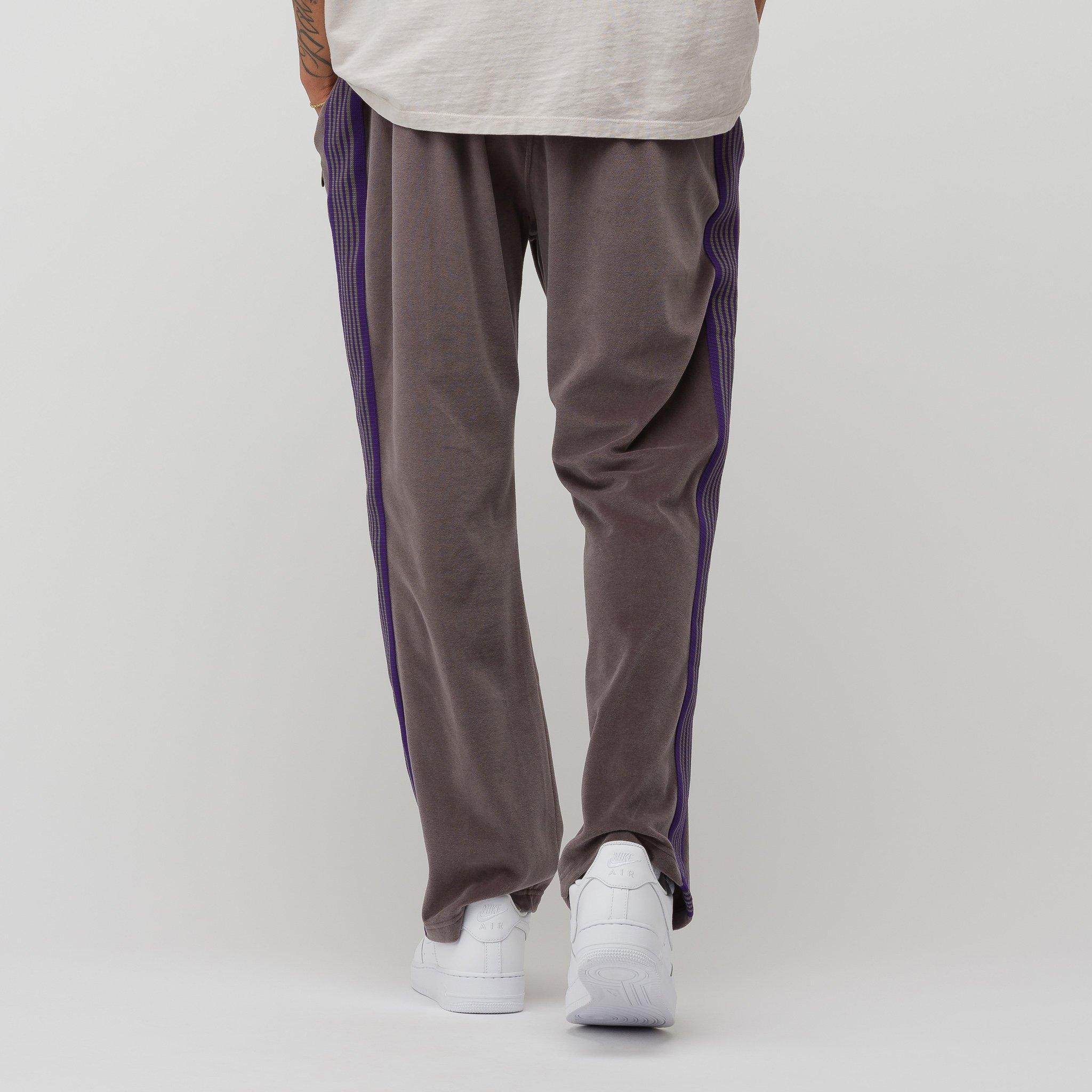 Needles Narrow Track Pant C/pe Velour In Grey in Gray for